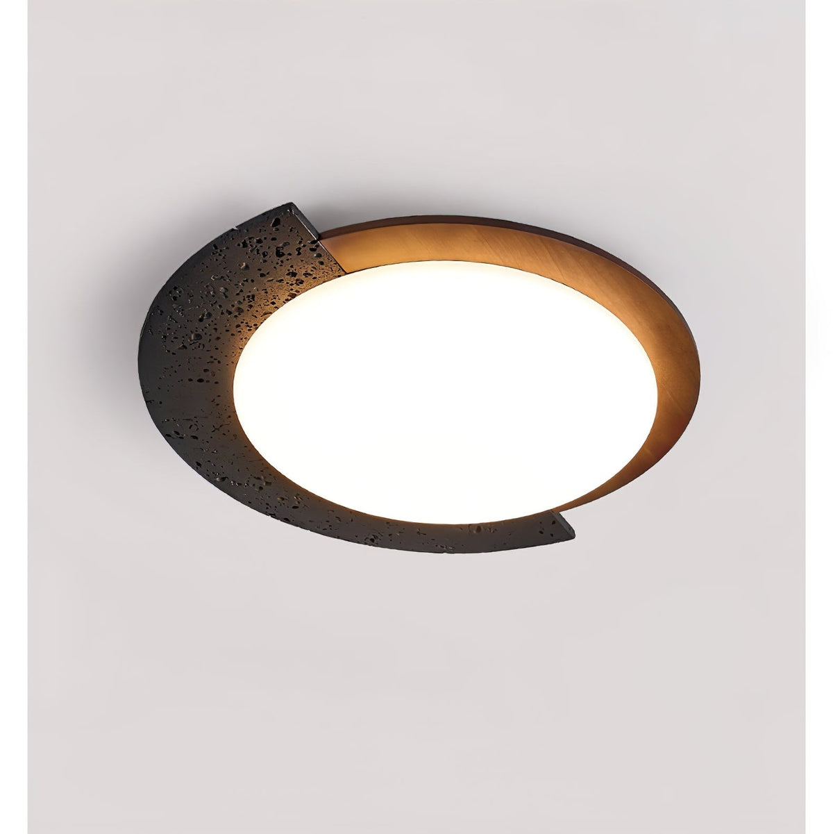 Taveira Asymmetrical Black Travertine Ceiling Light