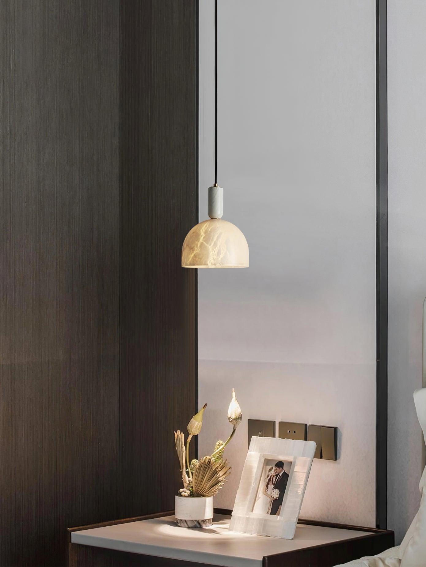 Leda Minimalist Alabaster Pendant Light