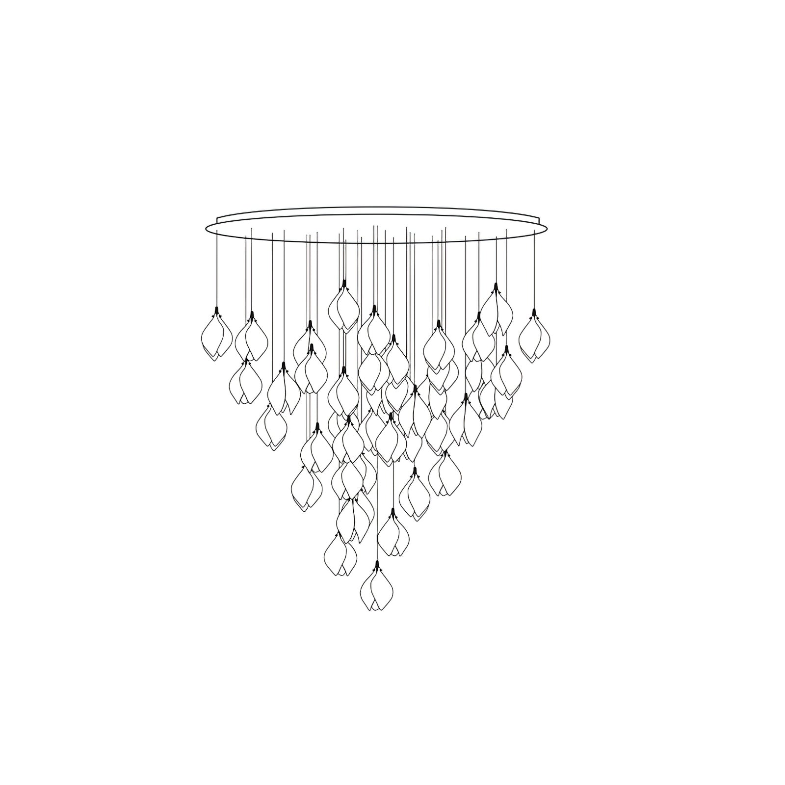 Lustra Pendant Lamp White Floral Ceramic - Neutral Decor