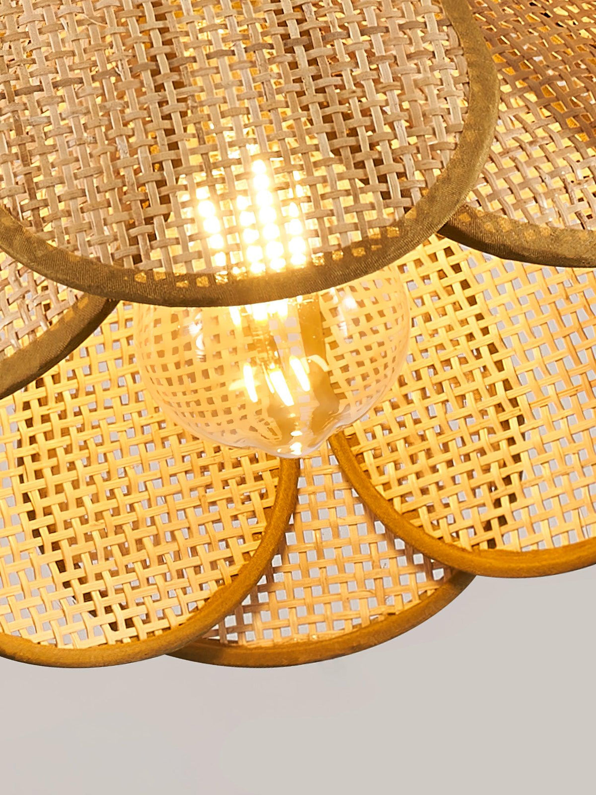 Dyor Elegance Bloom Rattan Fabric Pendant Lamp