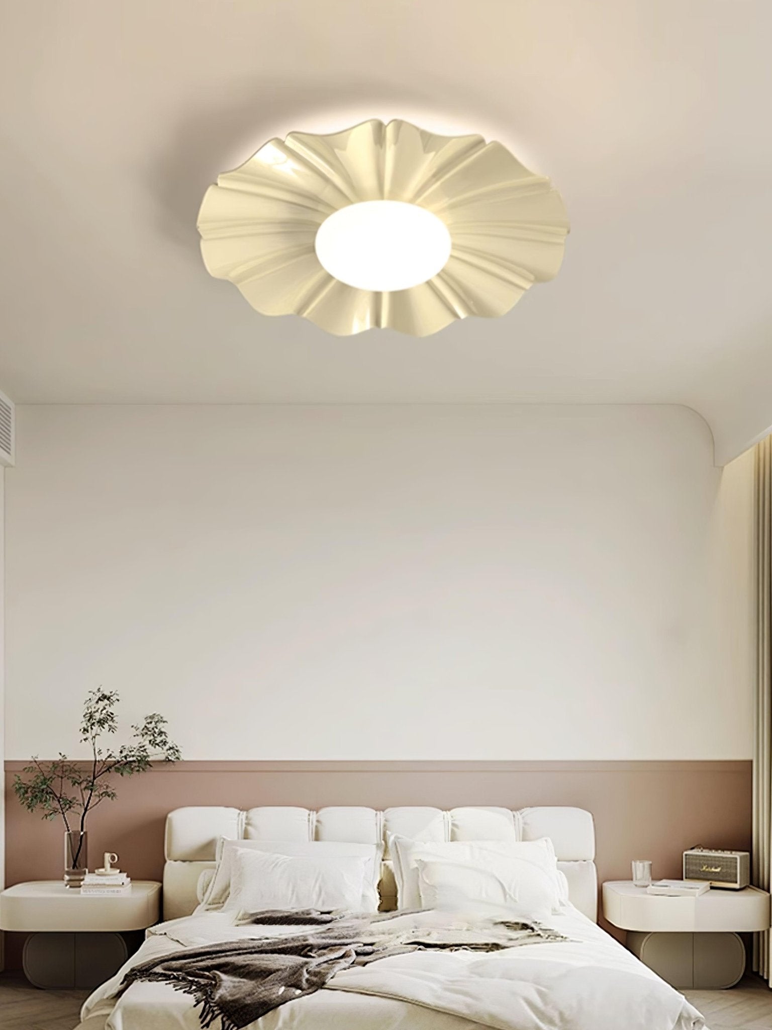 Oriiraya Ceiling Light Gold LED Scalloped for Bedroom