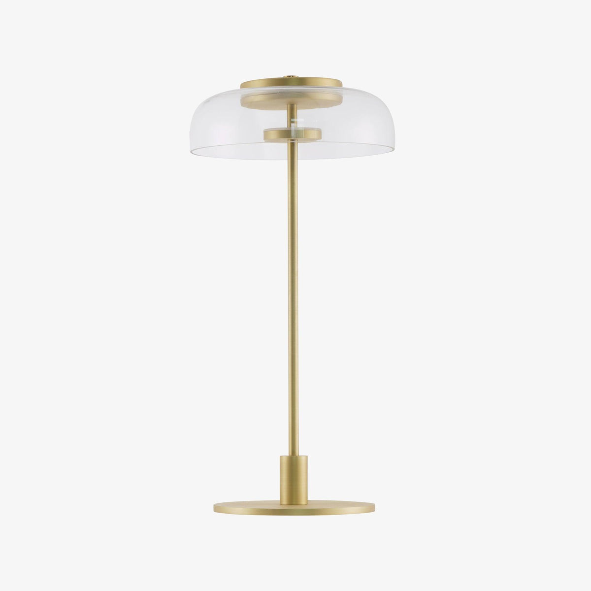 Rinelette Table Lamp Clear Glass Shade Wood Base