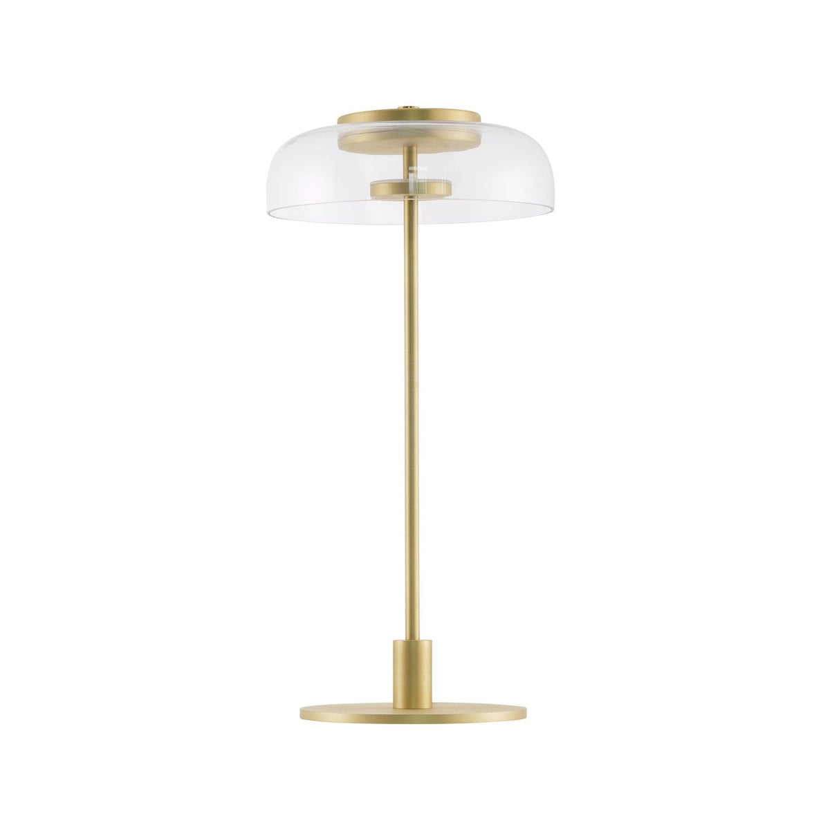 Rinelette Table Lamp Clear Glass Shade Wood Base