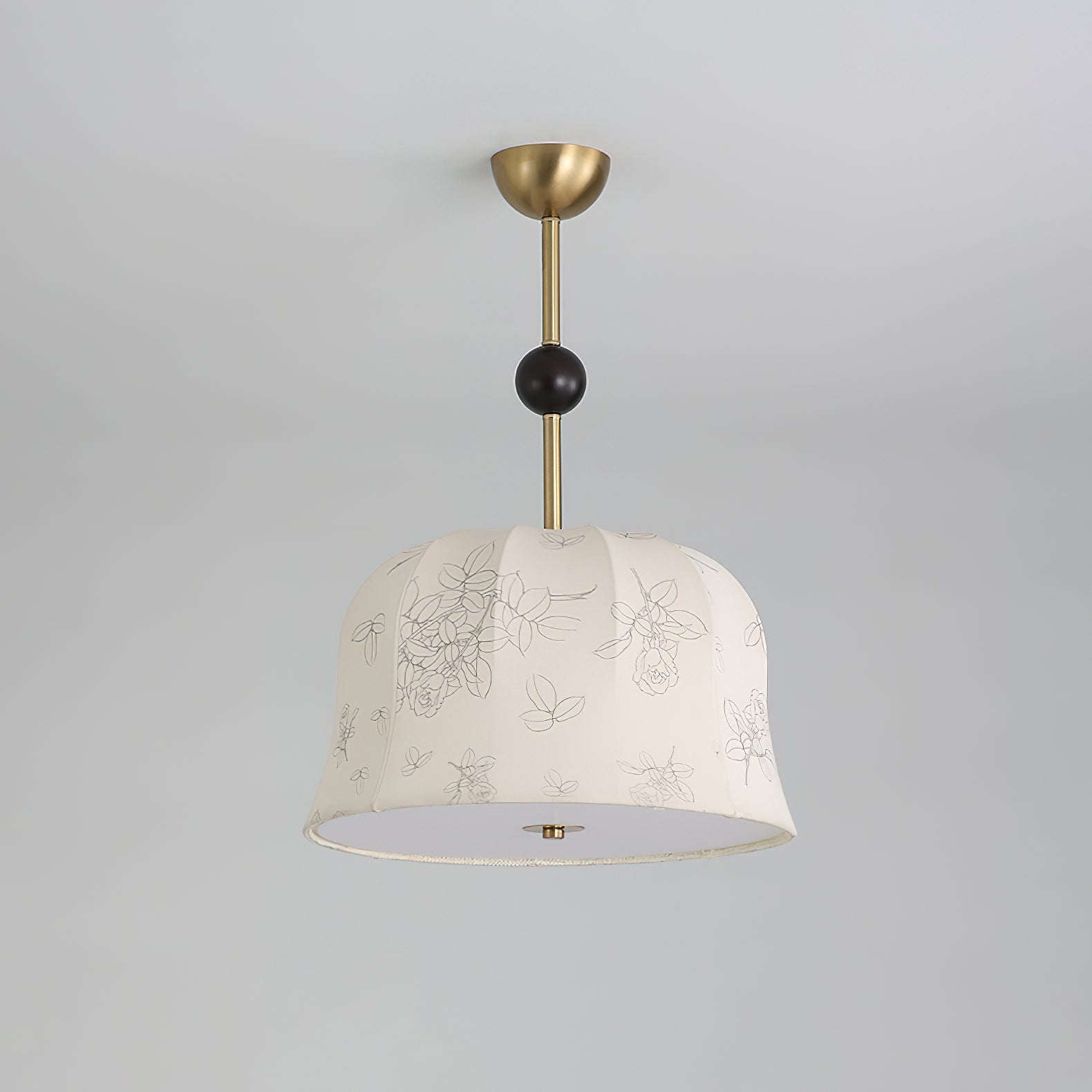 Avnoren Blossom Curve Fabric Wood Pendant Lamp