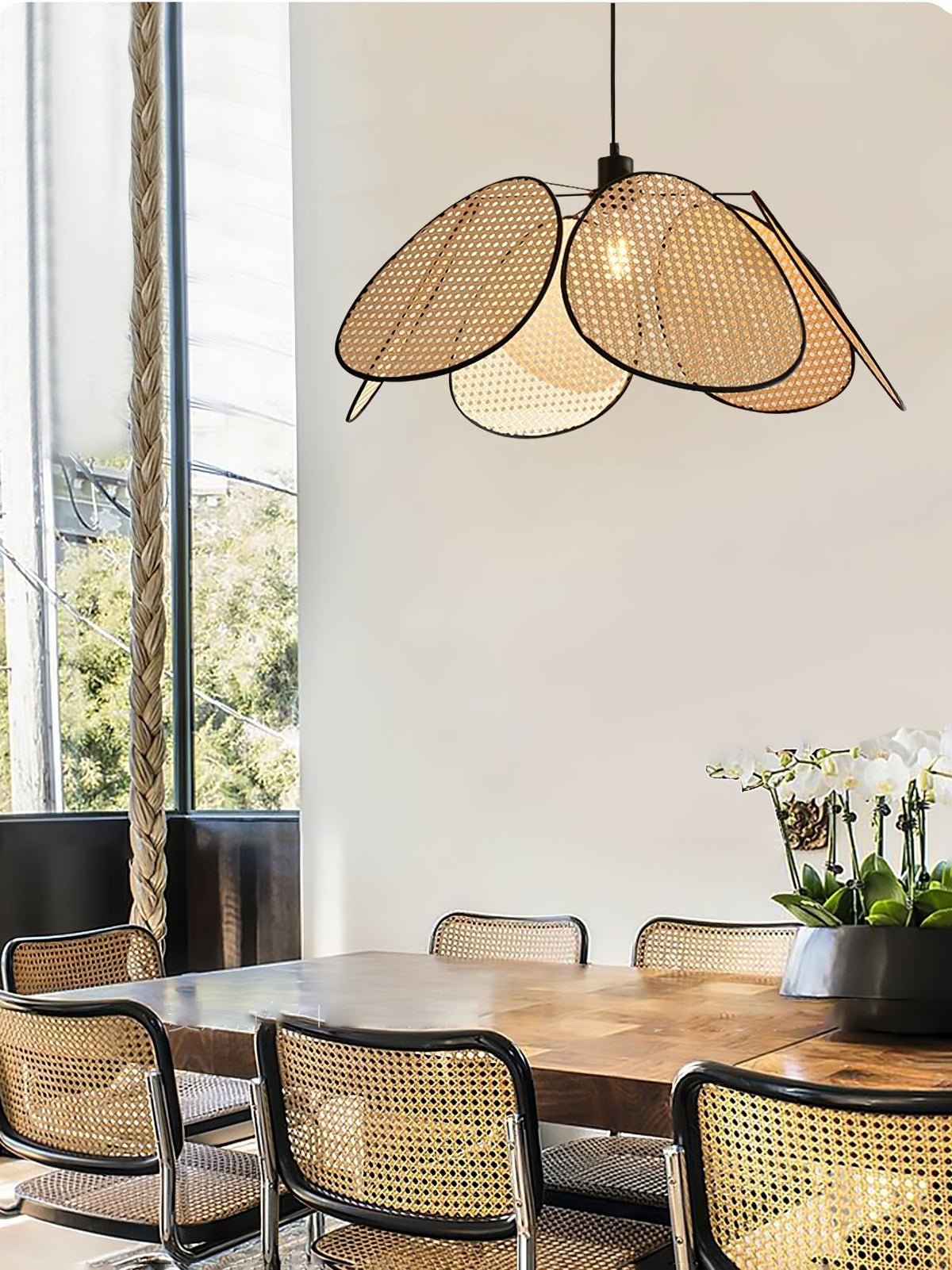 Orvara Blossom Petal Rattan Pendant Lamp