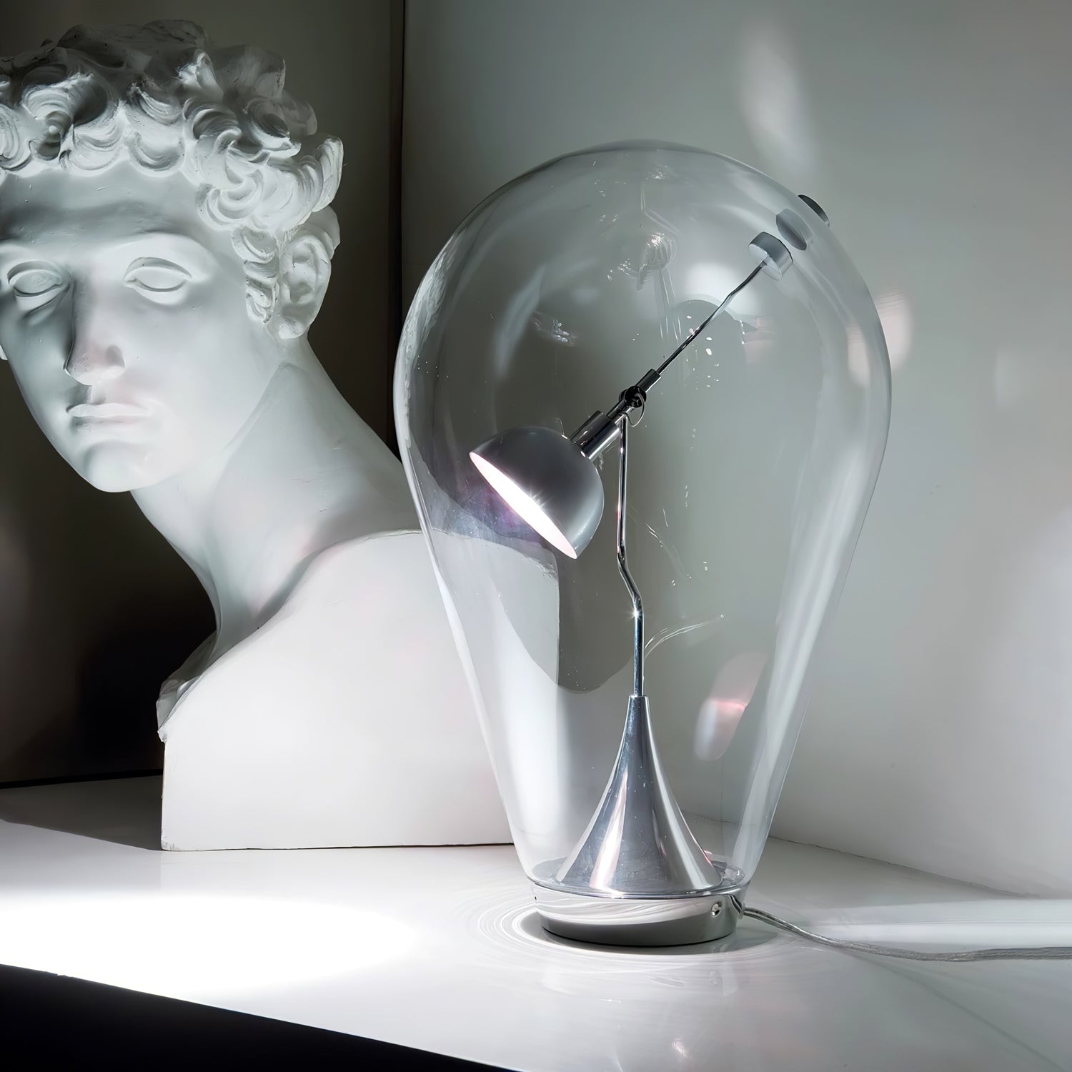 Veroce Glass Industrial Table Lamp
