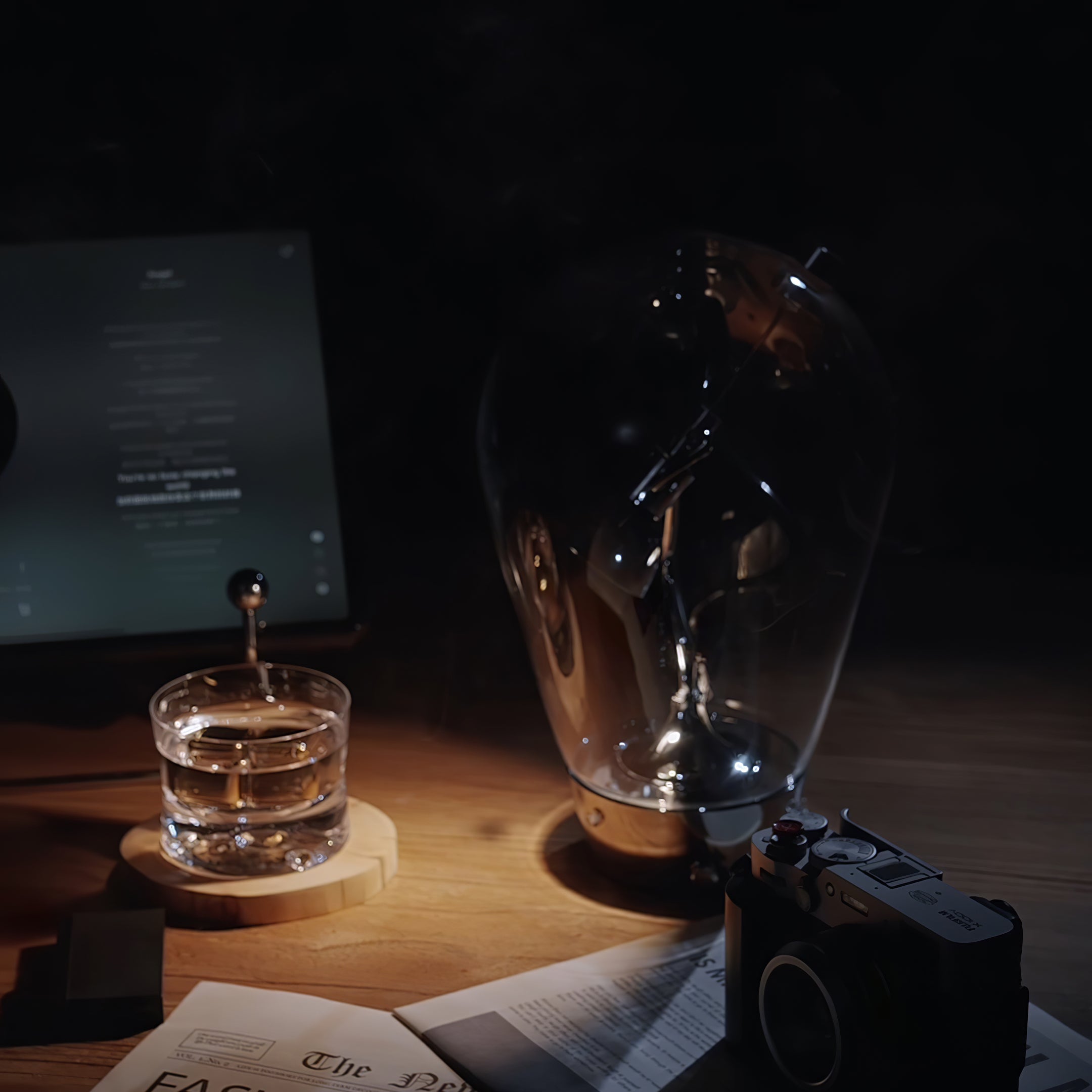 Veroce Glass Industrial Table Lamp