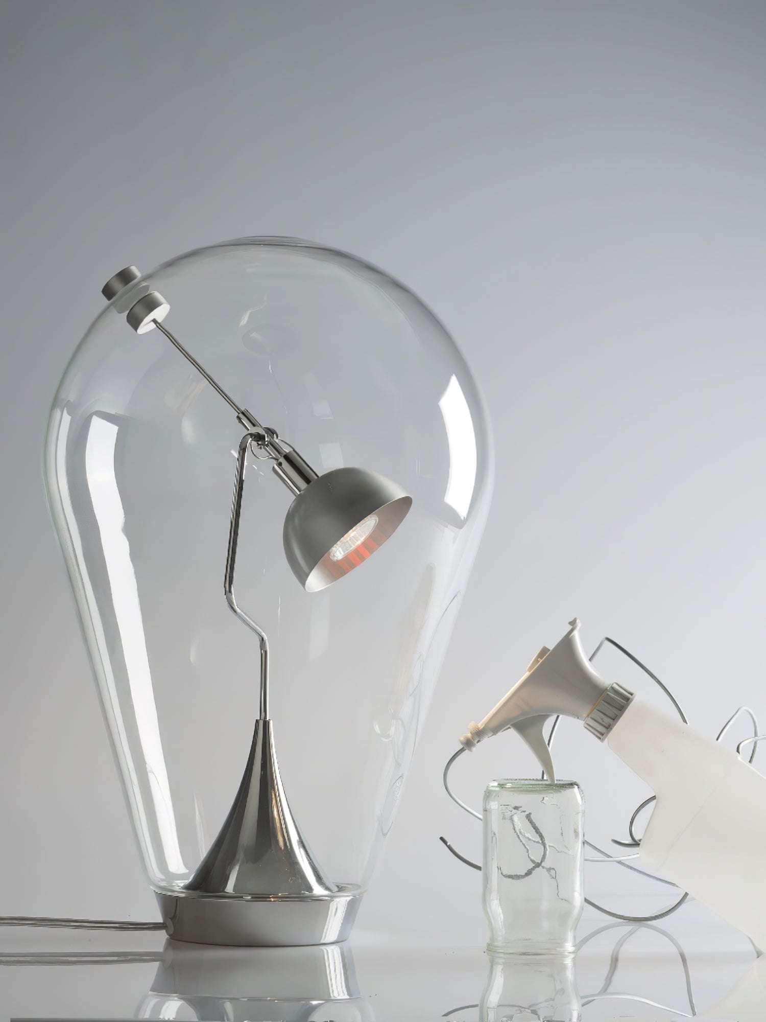 Veroce Glass Industrial Table Lamp