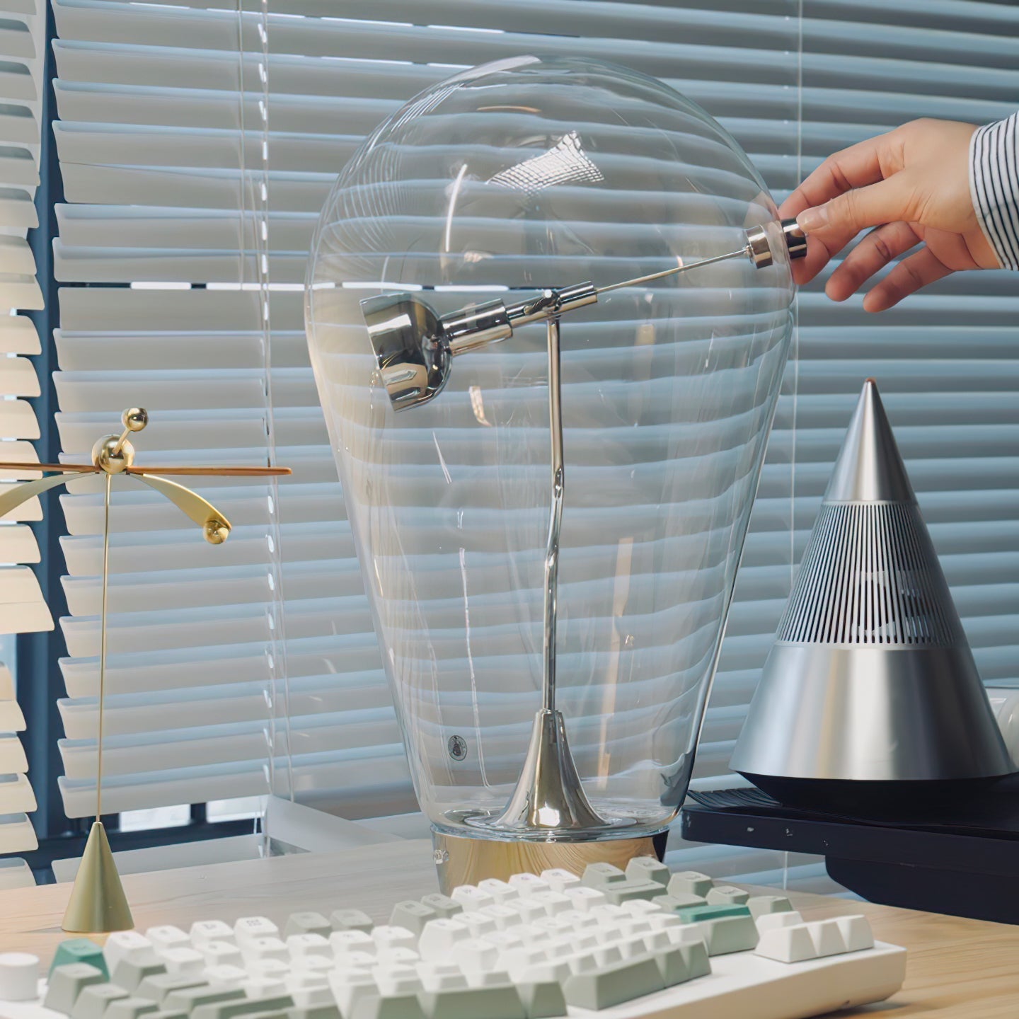 Veroce Glass Industrial Table Lamp