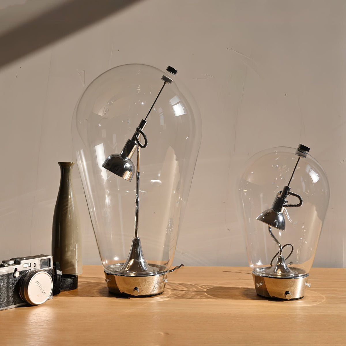 Veroce Glass Industrial Table Lamp