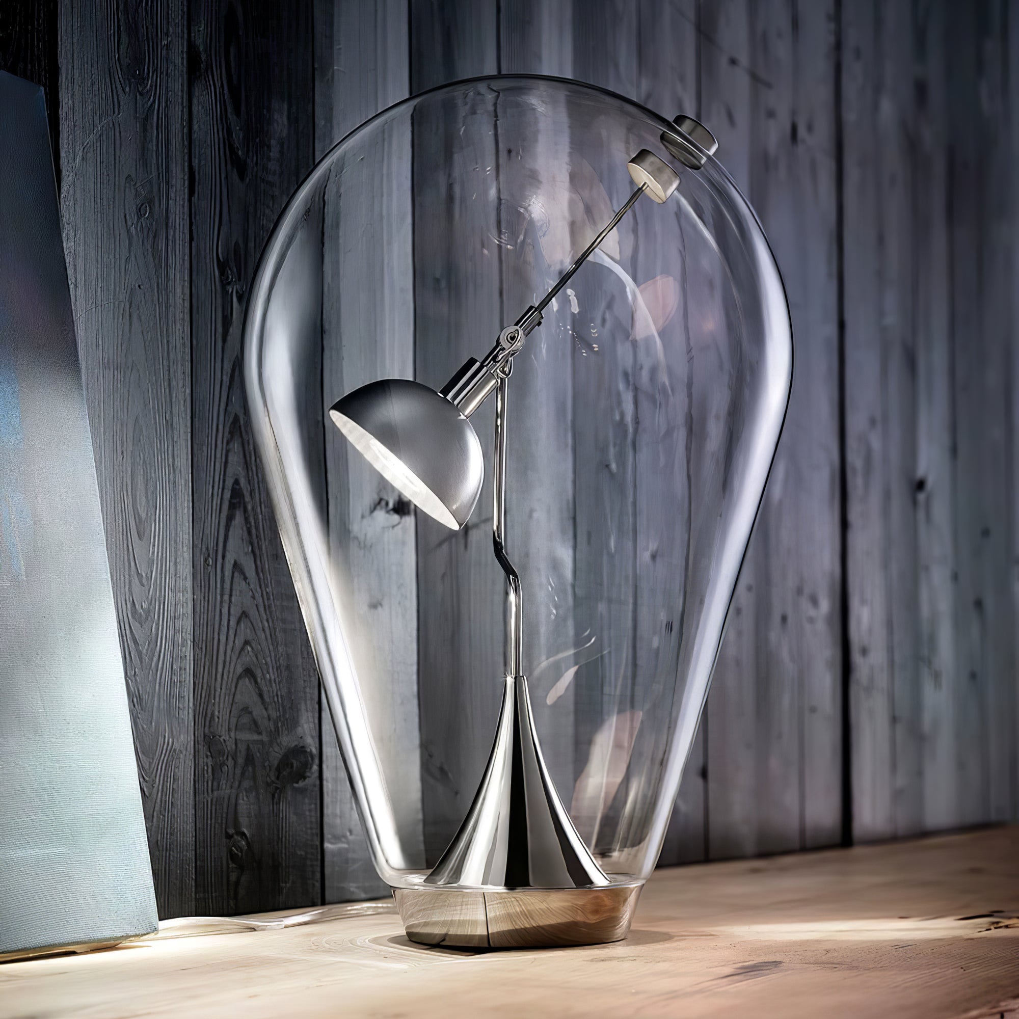 Veroce Glass Industrial Table Lamp