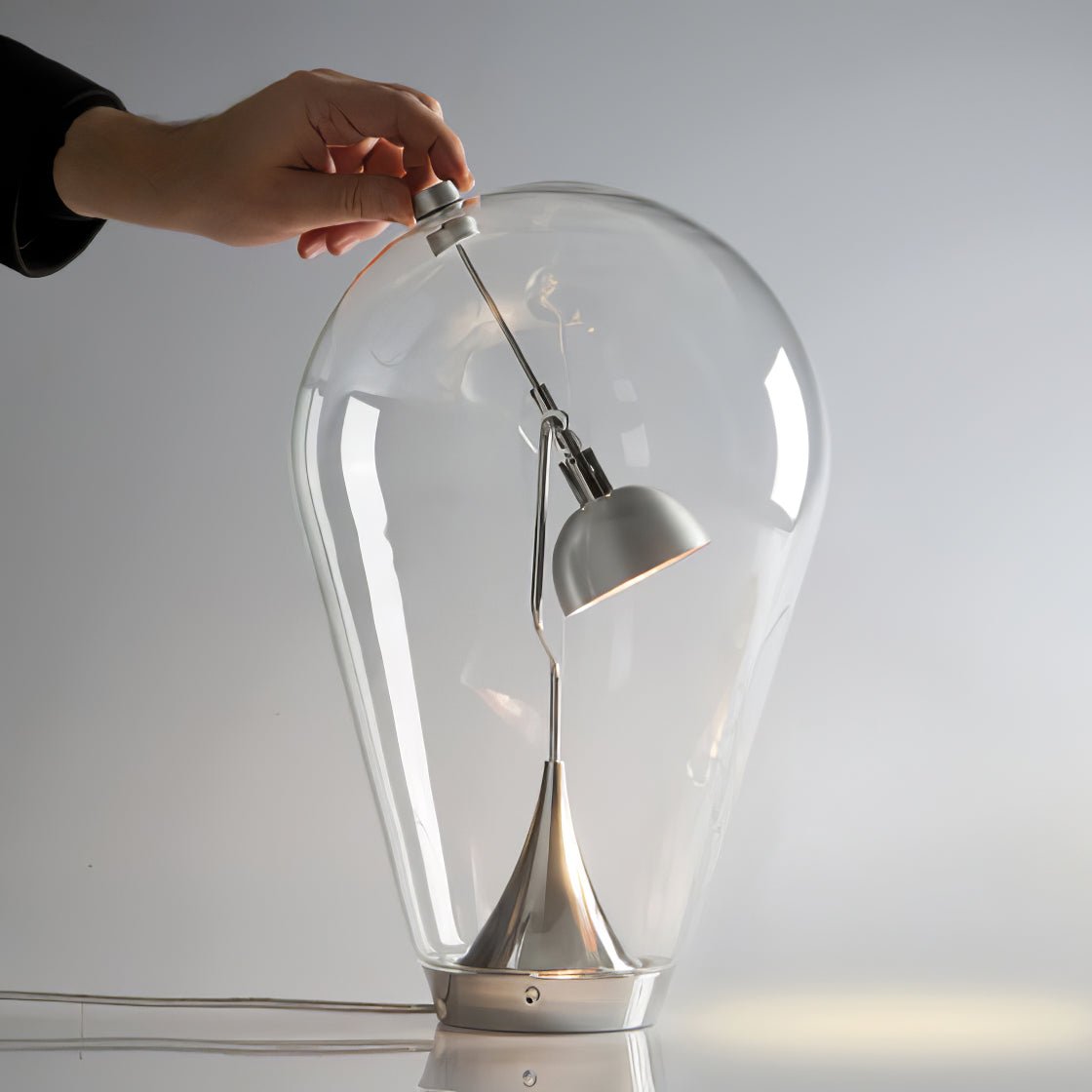 Veroce Glass Industrial Table Lamp