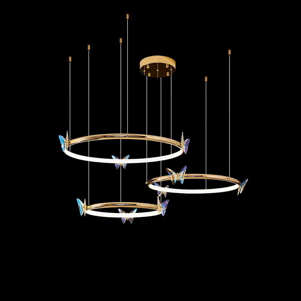 Alen Chandelier Butterfly Crystal Ring Elegant