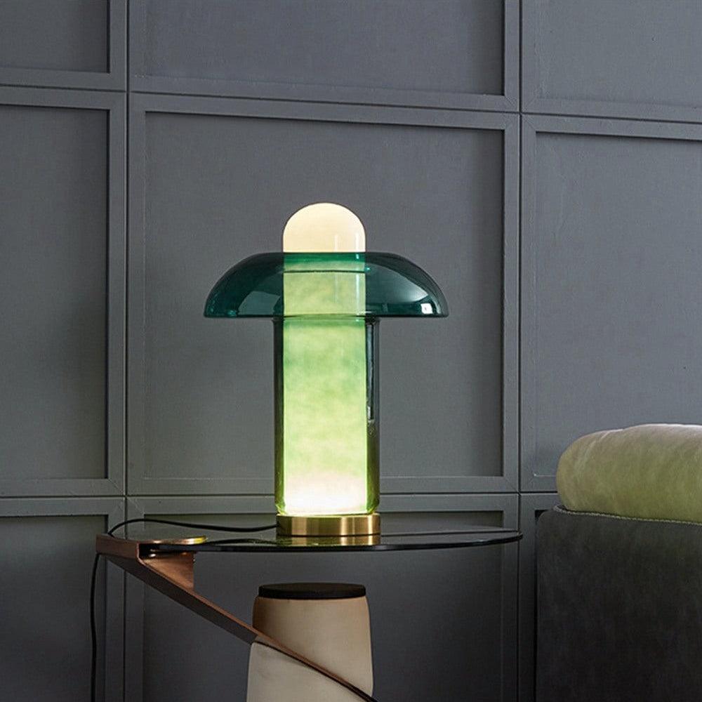 Navlen Green Glass Table Lamp
