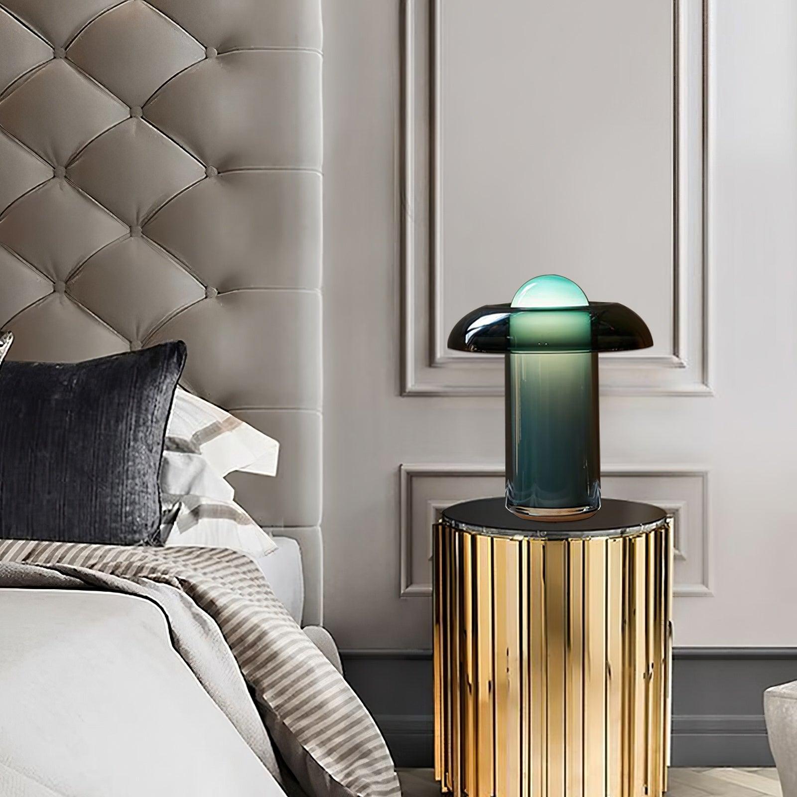 Navlen Green Glass Table Lamp