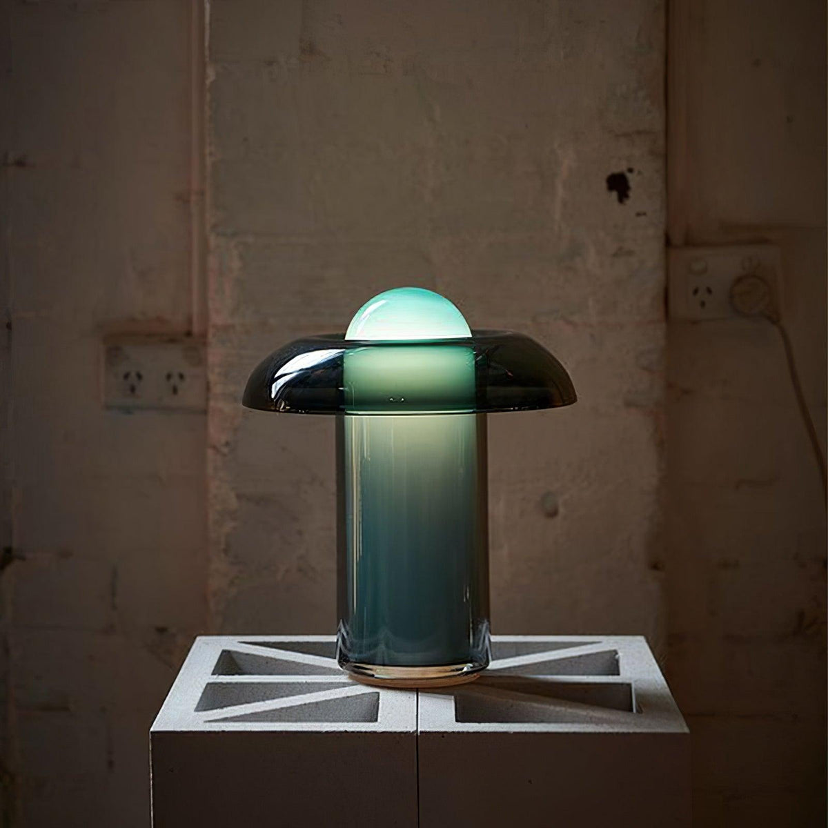 Navlen Green Glass Table Lamp