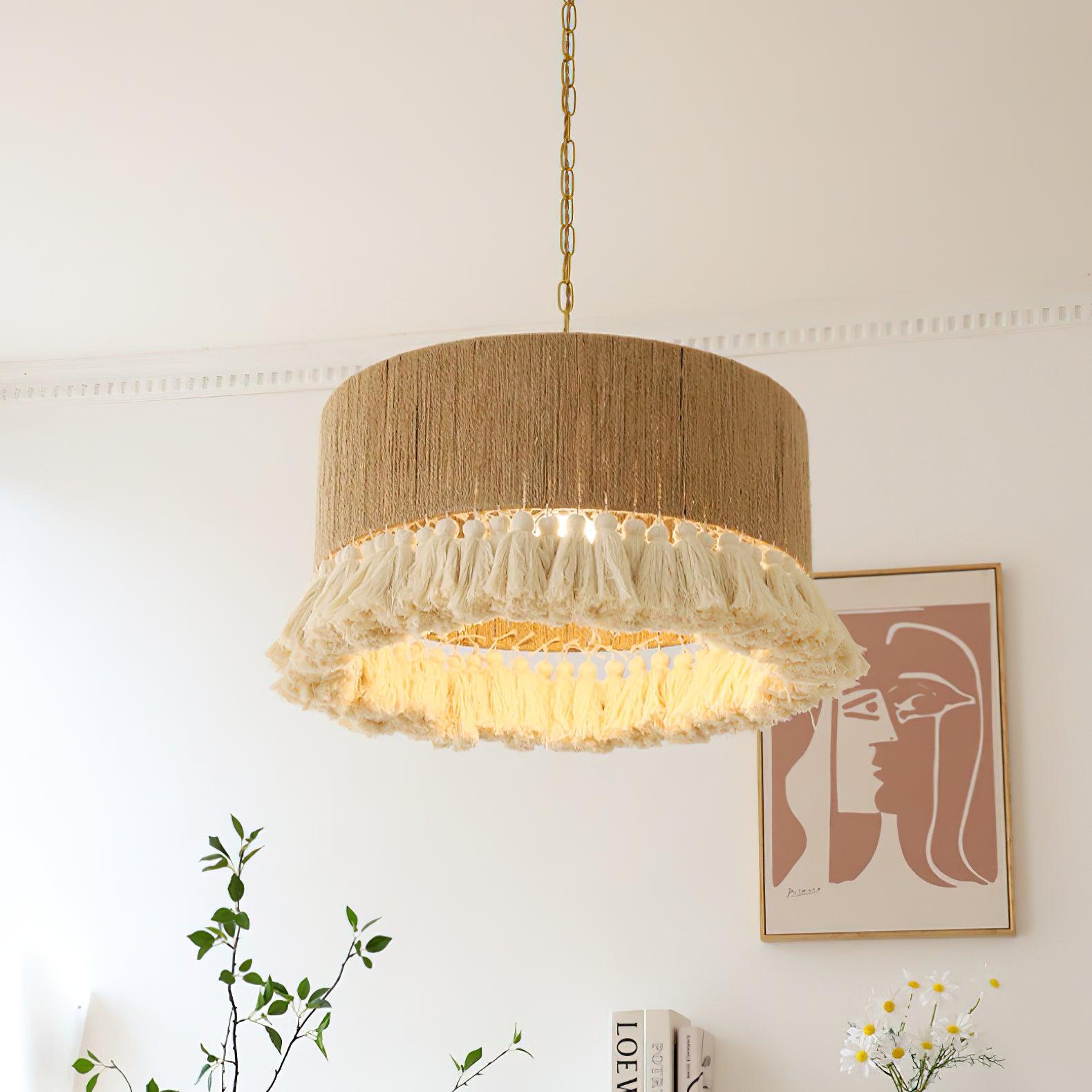 Serenenne Pendant Lamp Cotton Tassels for Living Room