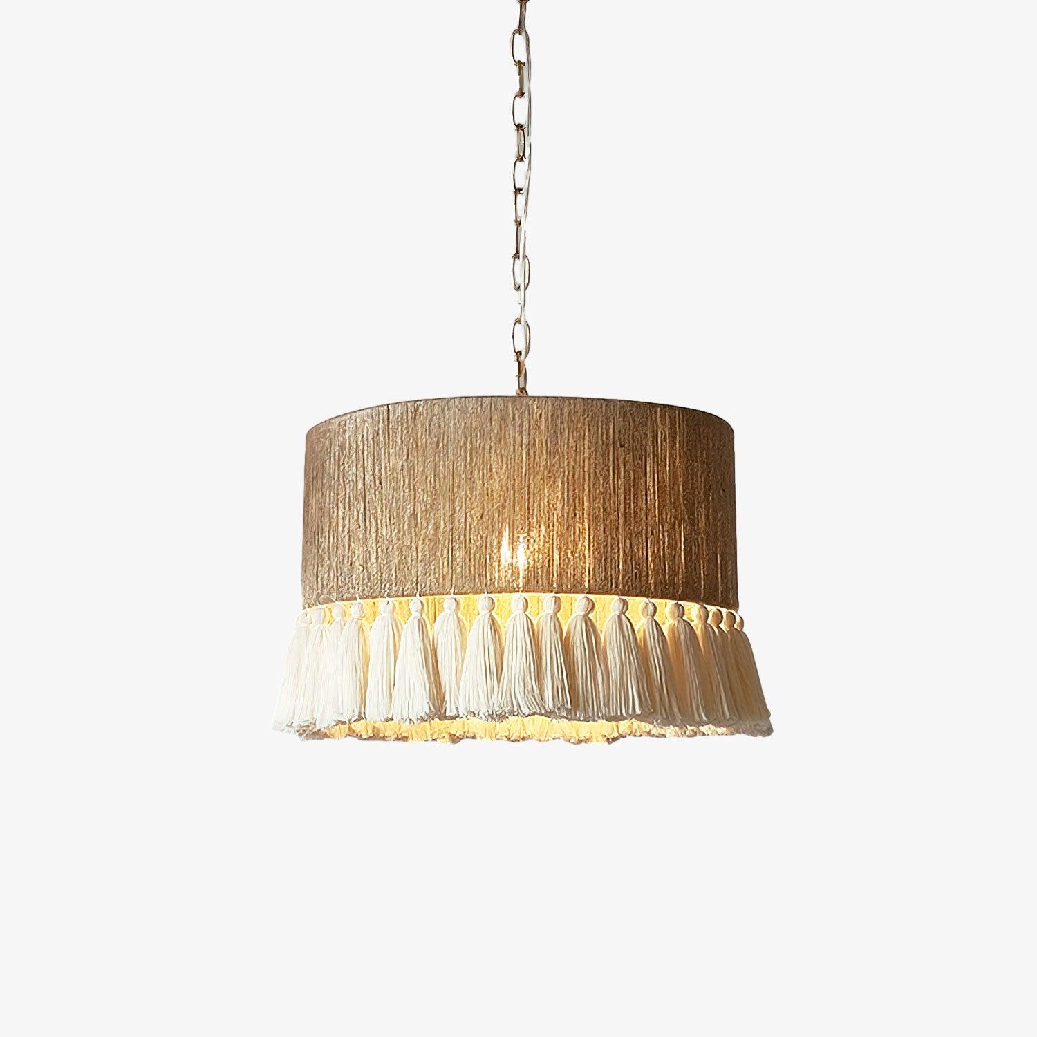 Lustra Pendant Lamp Cotton Tassels for Living Room - Neutral Decor