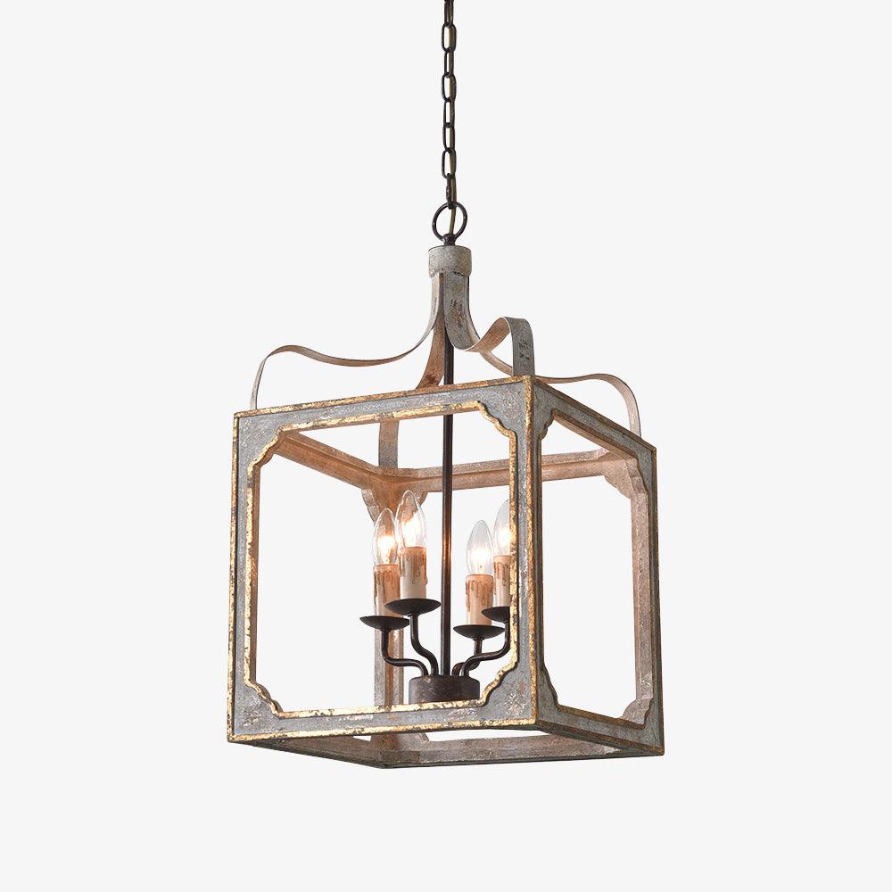 Cirivian Chandelier Rustic Cube Vintage Frame