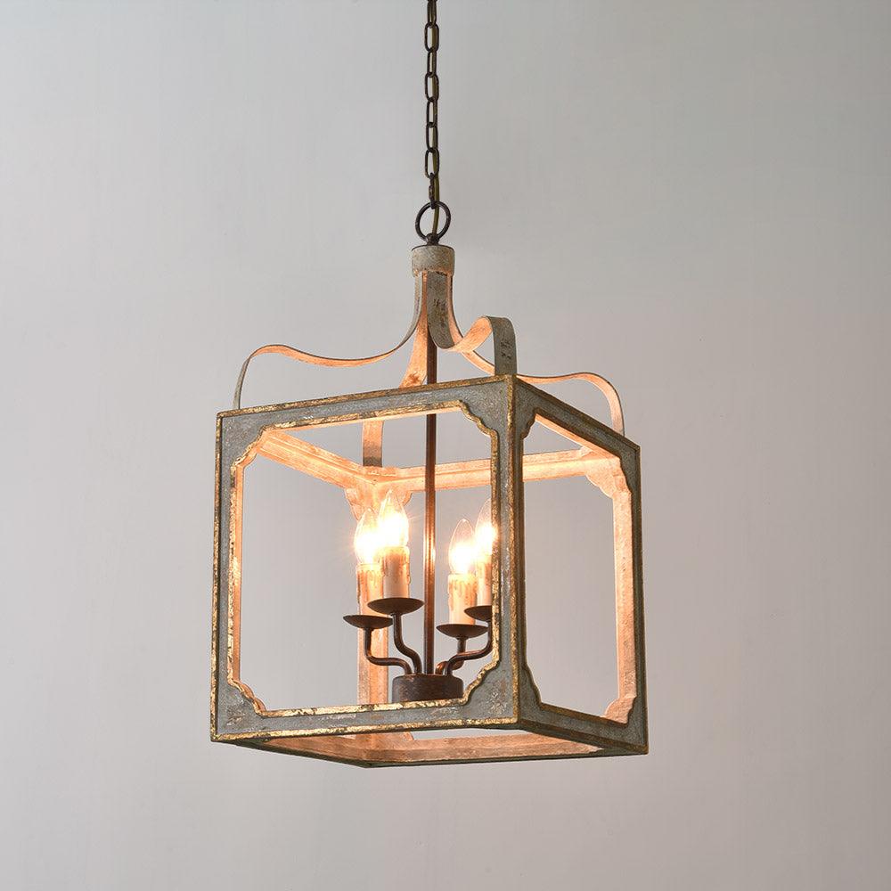 Cirivian Chandelier Rustic Cube Vintage Frame