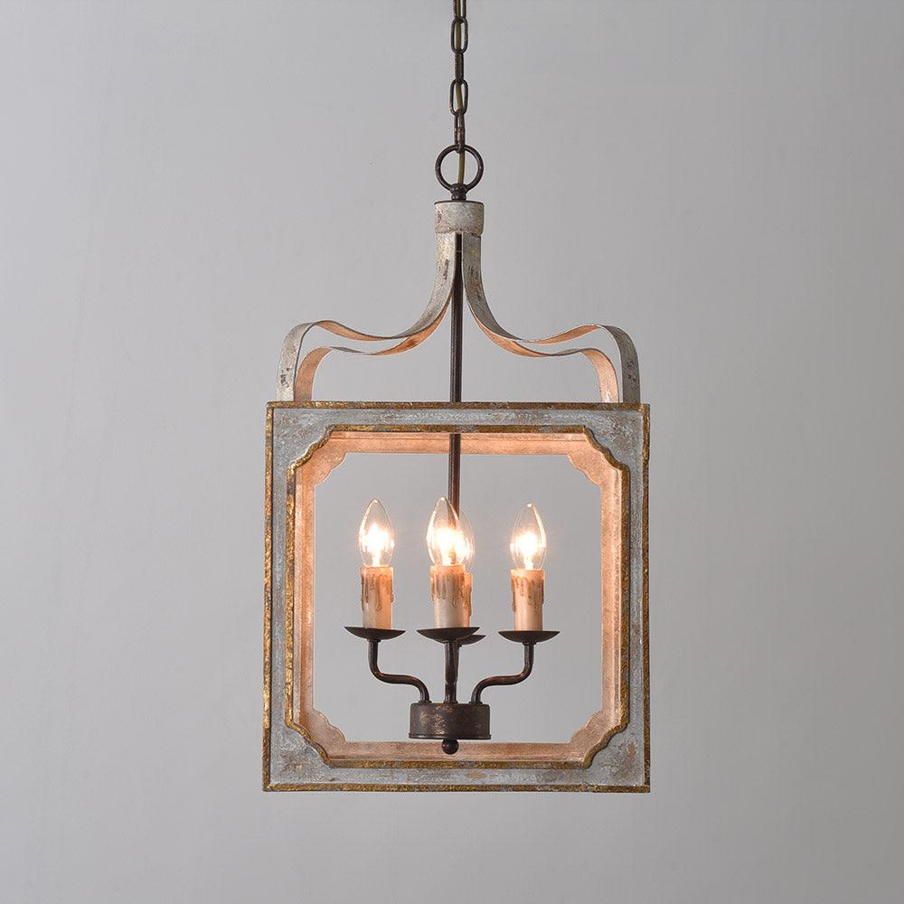 Cirivian Chandelier Rustic Cube Vintage Frame