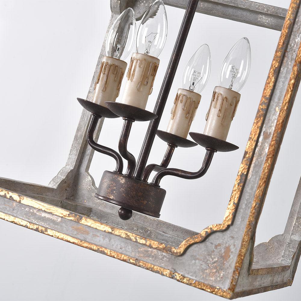 Cirivian Chandelier Rustic Cube Vintage Frame
