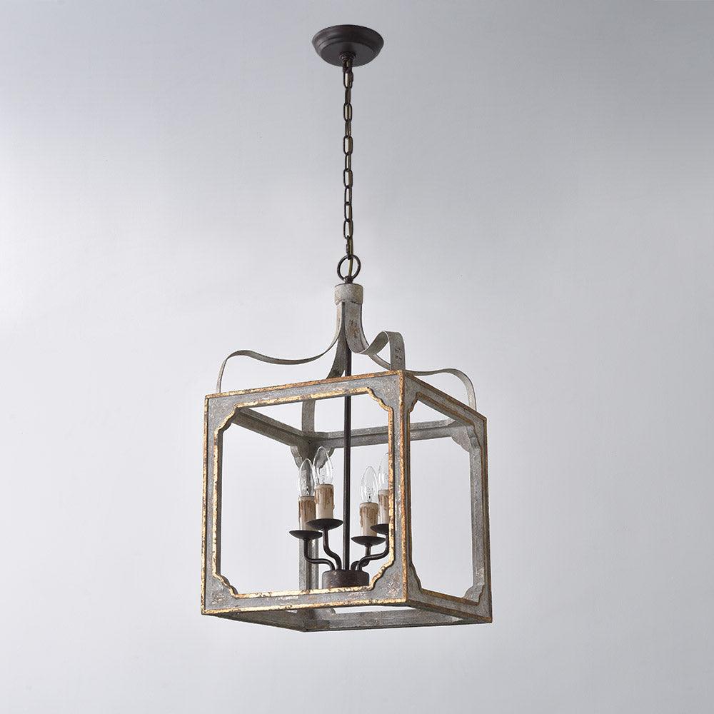 Cirivian Chandelier Rustic Cube Vintage Frame