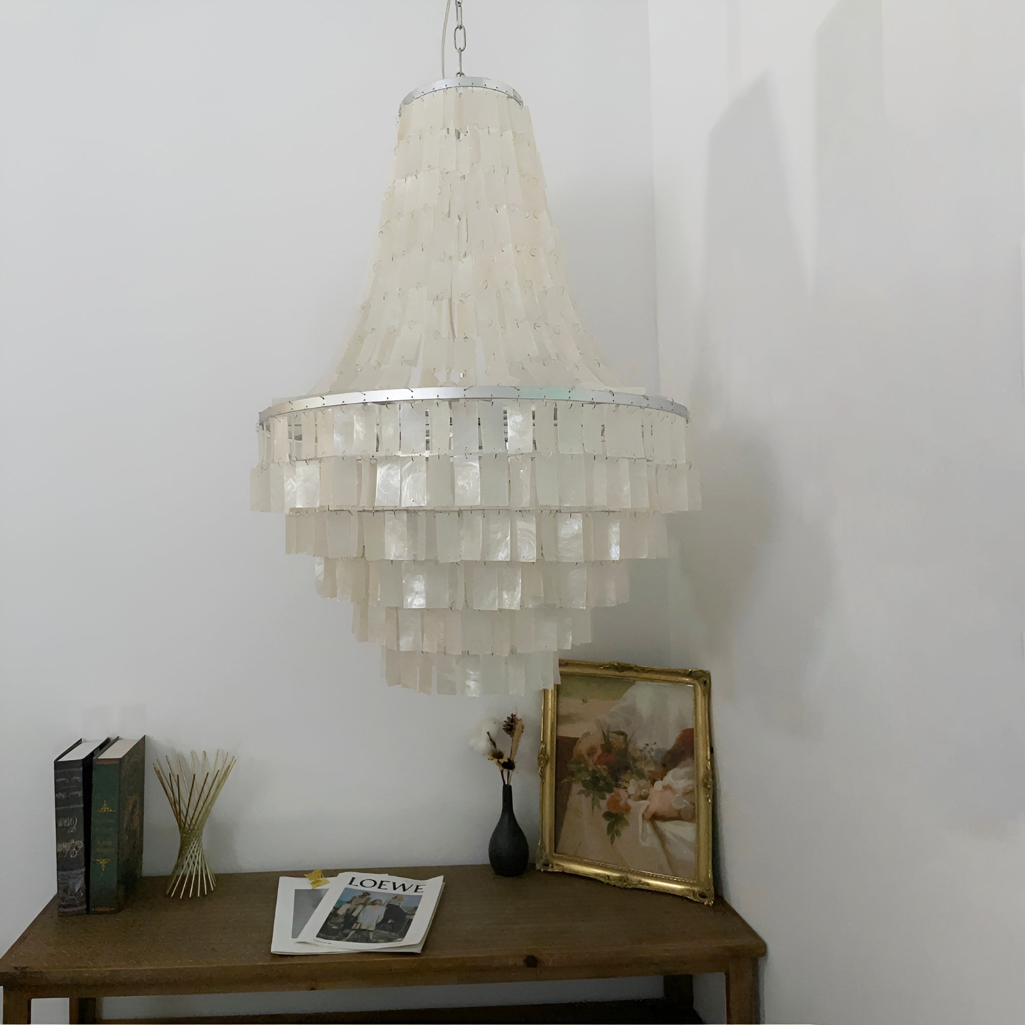 Naciira Chandelier Boho Shell Tiered