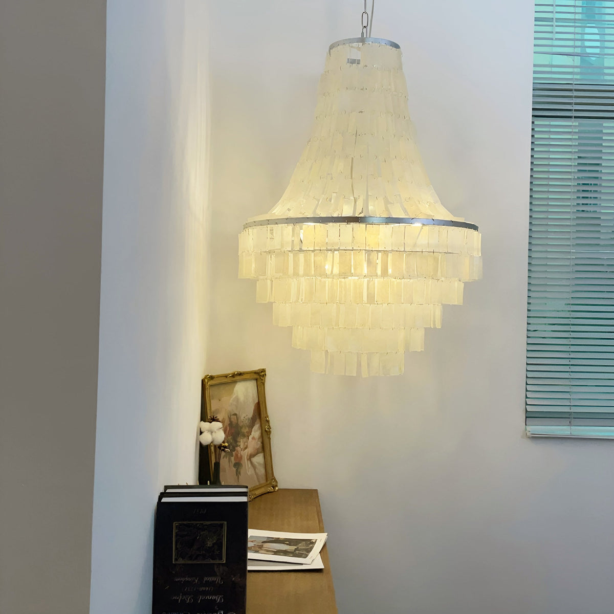 Naciira Chandelier Boho Shell Tiered