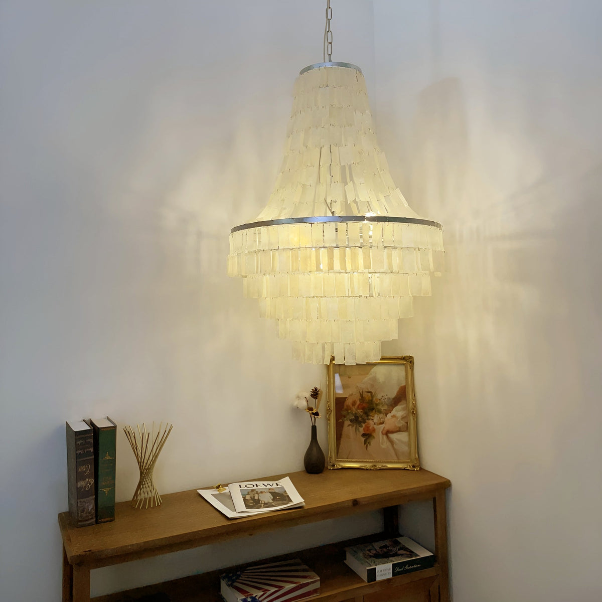 Naciira Chandelier Boho Shell Tiered