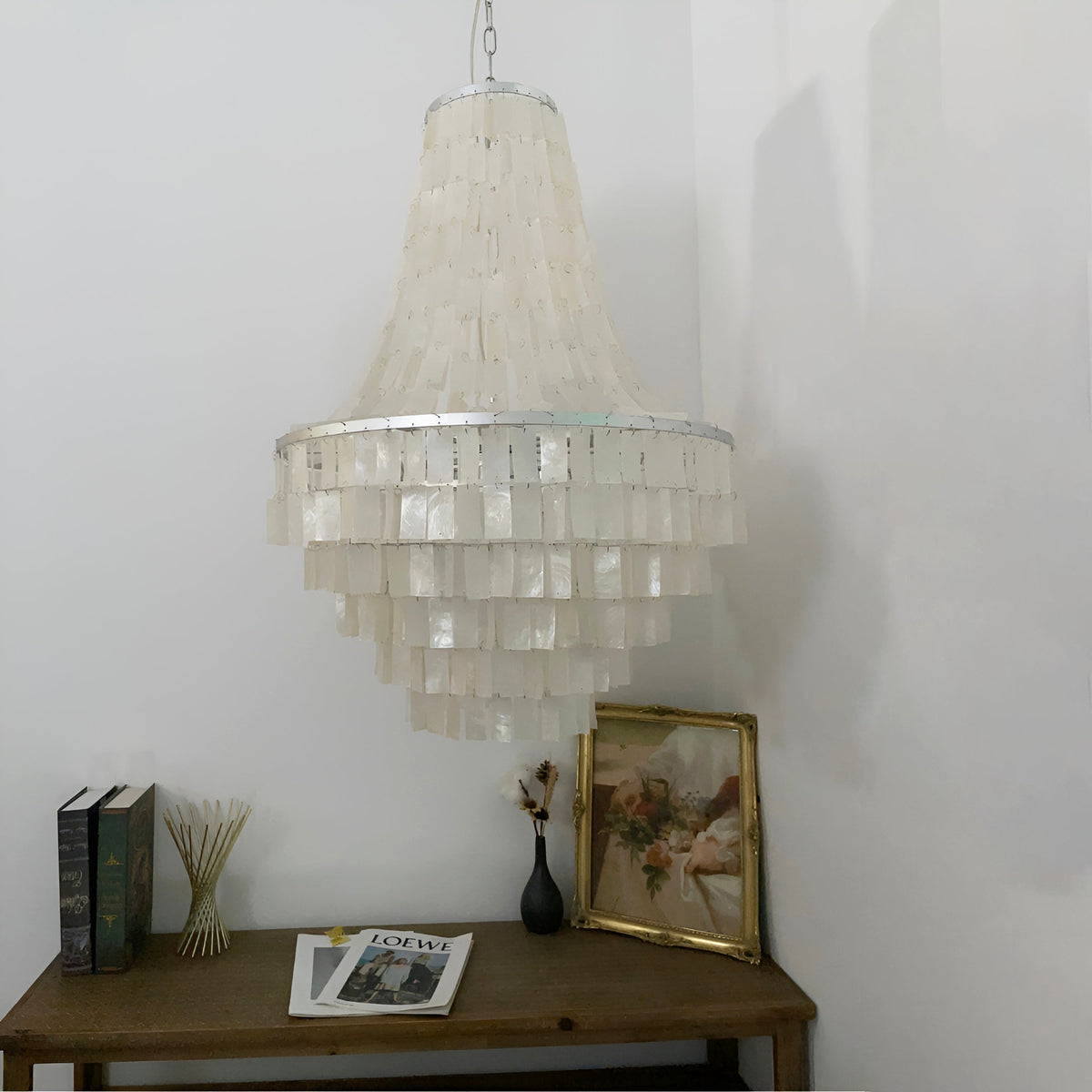 Naciira Chandelier Boho Shell Tiered
