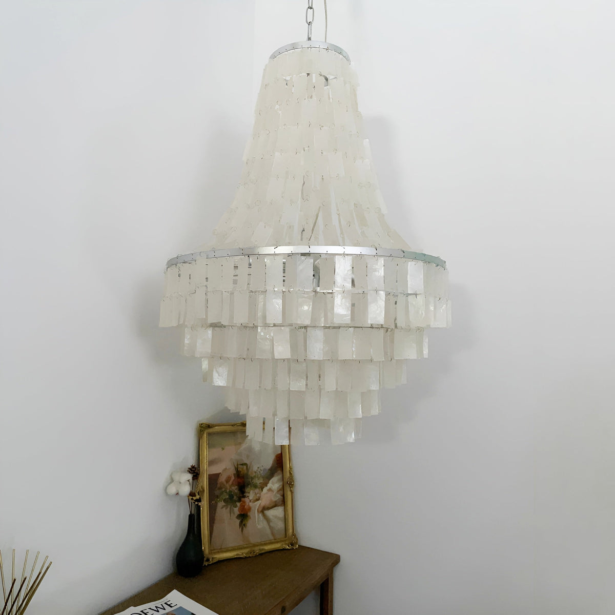 Naciira Chandelier Boho Shell Tiered