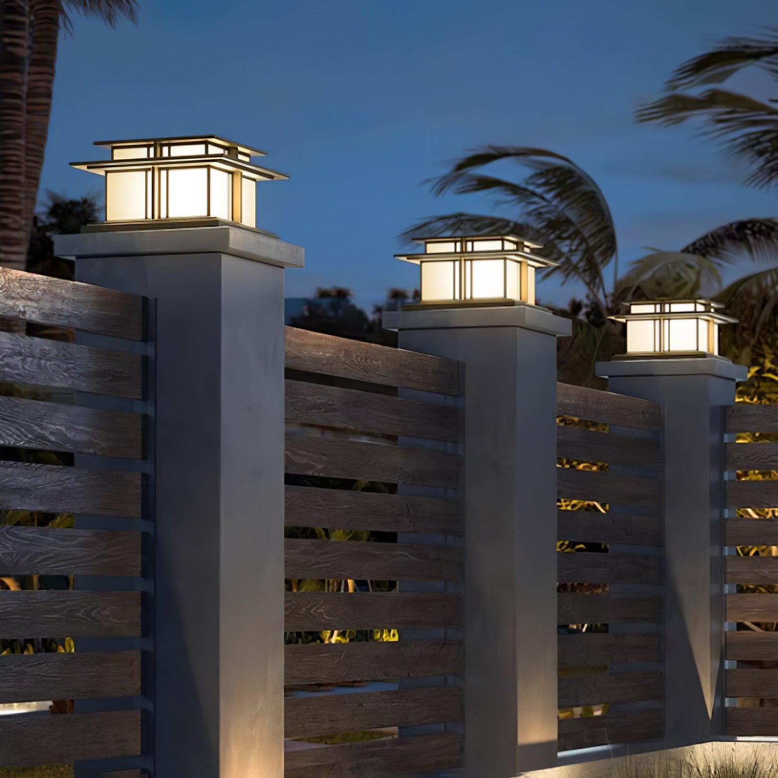Evander Pillar Solar / Hardwire Outdoor Light
