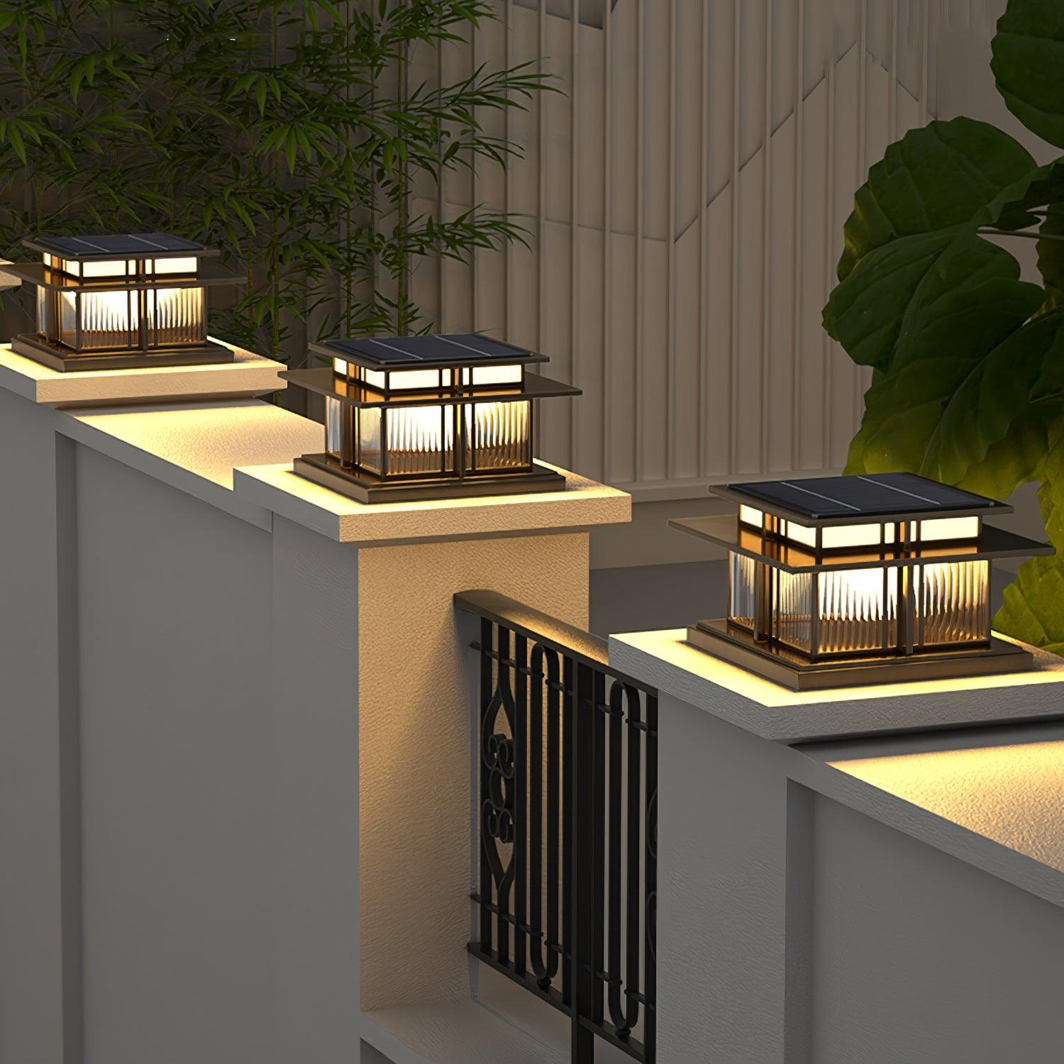 Evander Pillar Solar / Hardwire Outdoor Light