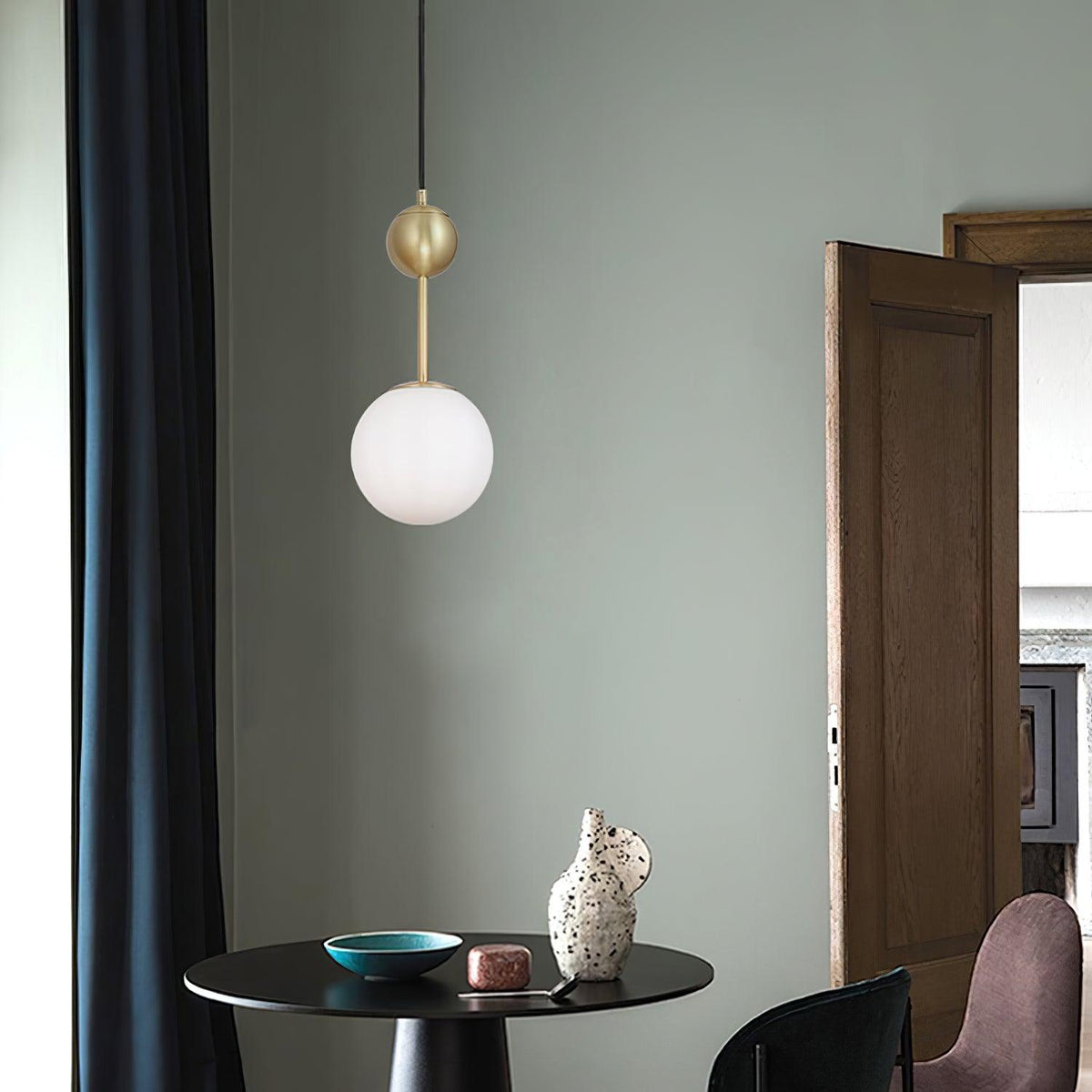 Fird Brass & Glass Classic Pendant Light