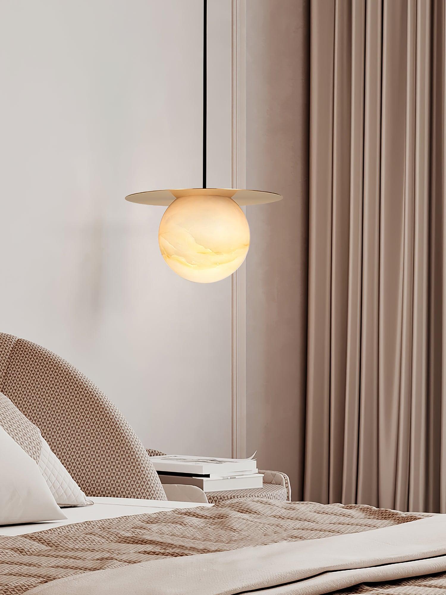 Velar Sphere Alabaster Pendant Light