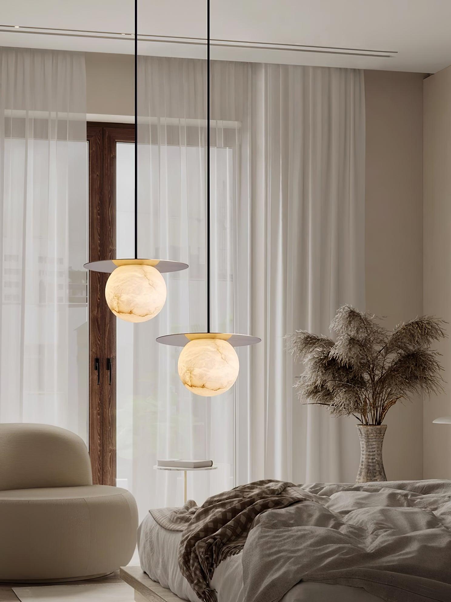 Velar Sphere Alabaster Pendant Light