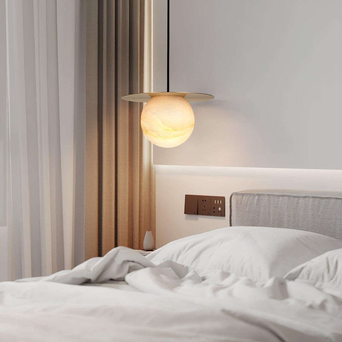 Velar Sphere Alabaster Pendant Light