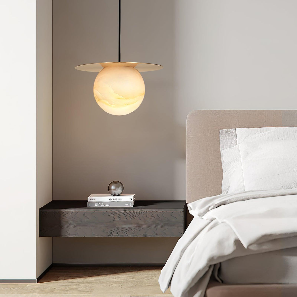 Velar Sphere Alabaster Pendant Light