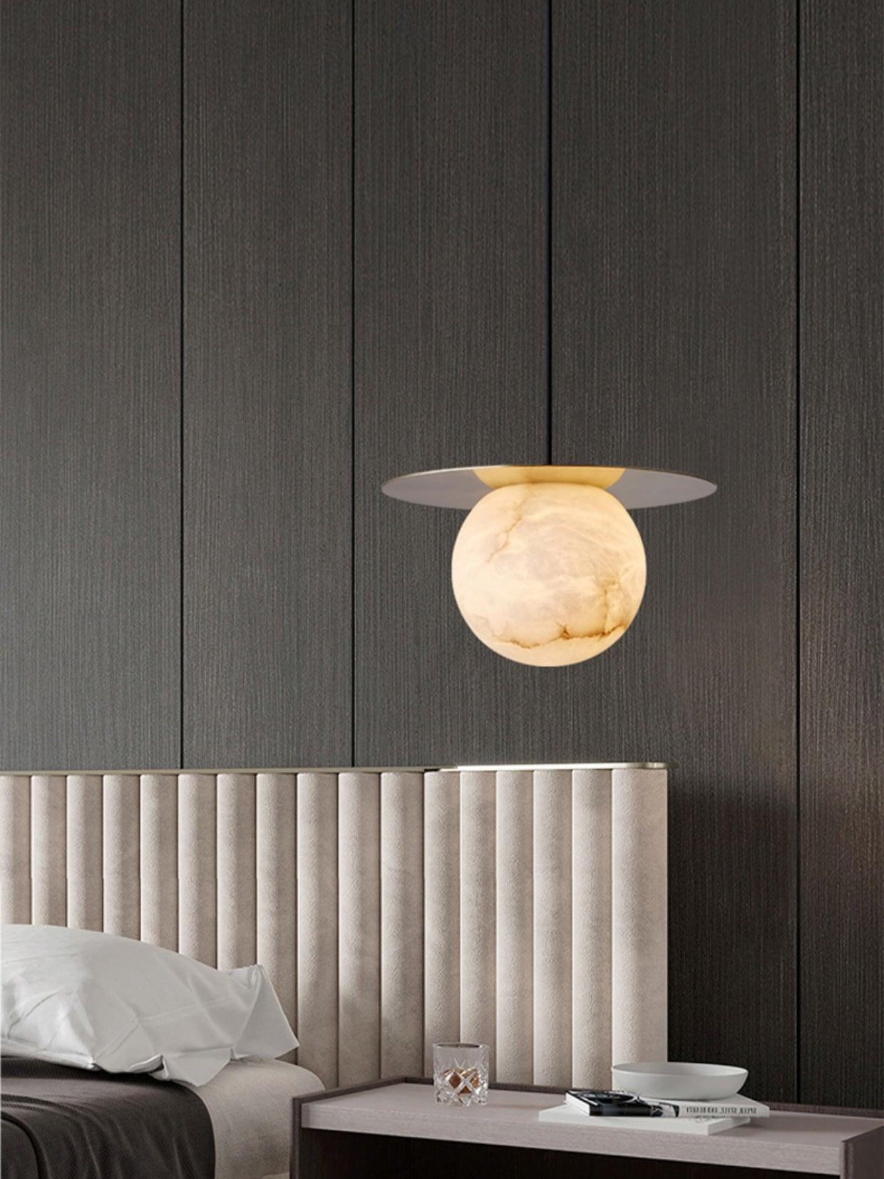 Velar Sphere Alabaster Pendant Light