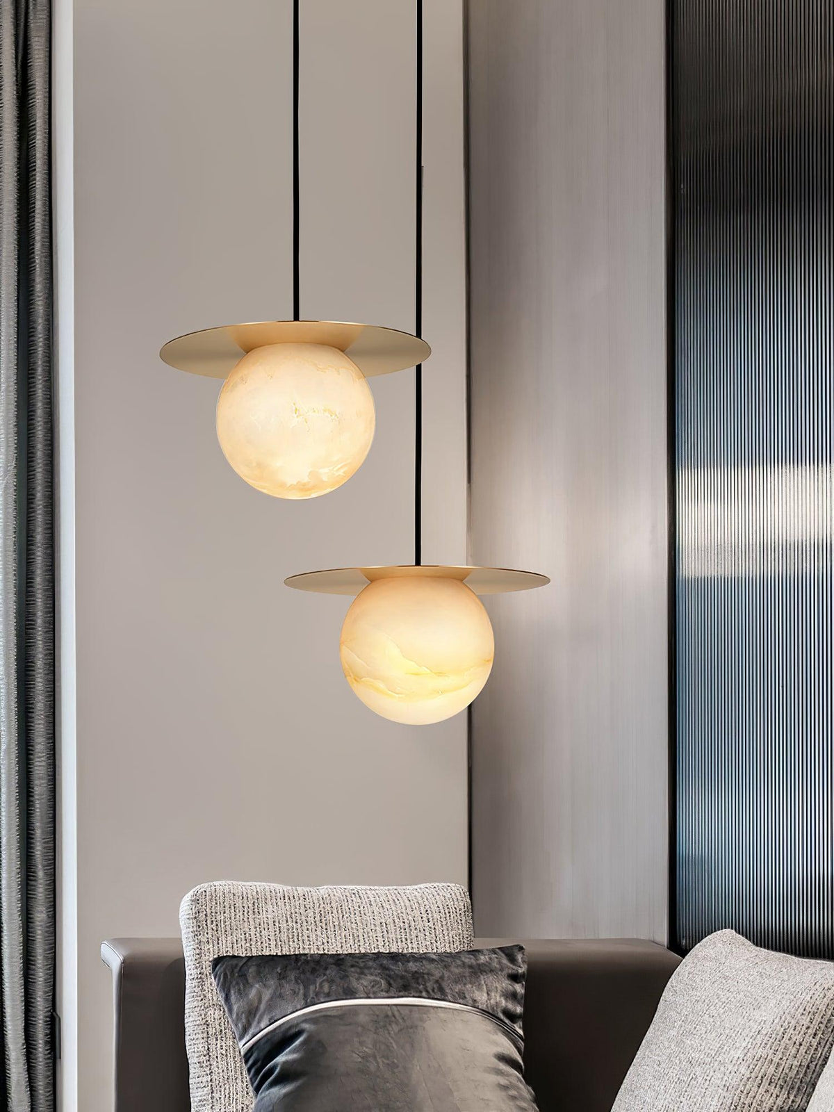 Velar Sphere Alabaster Pendant Light