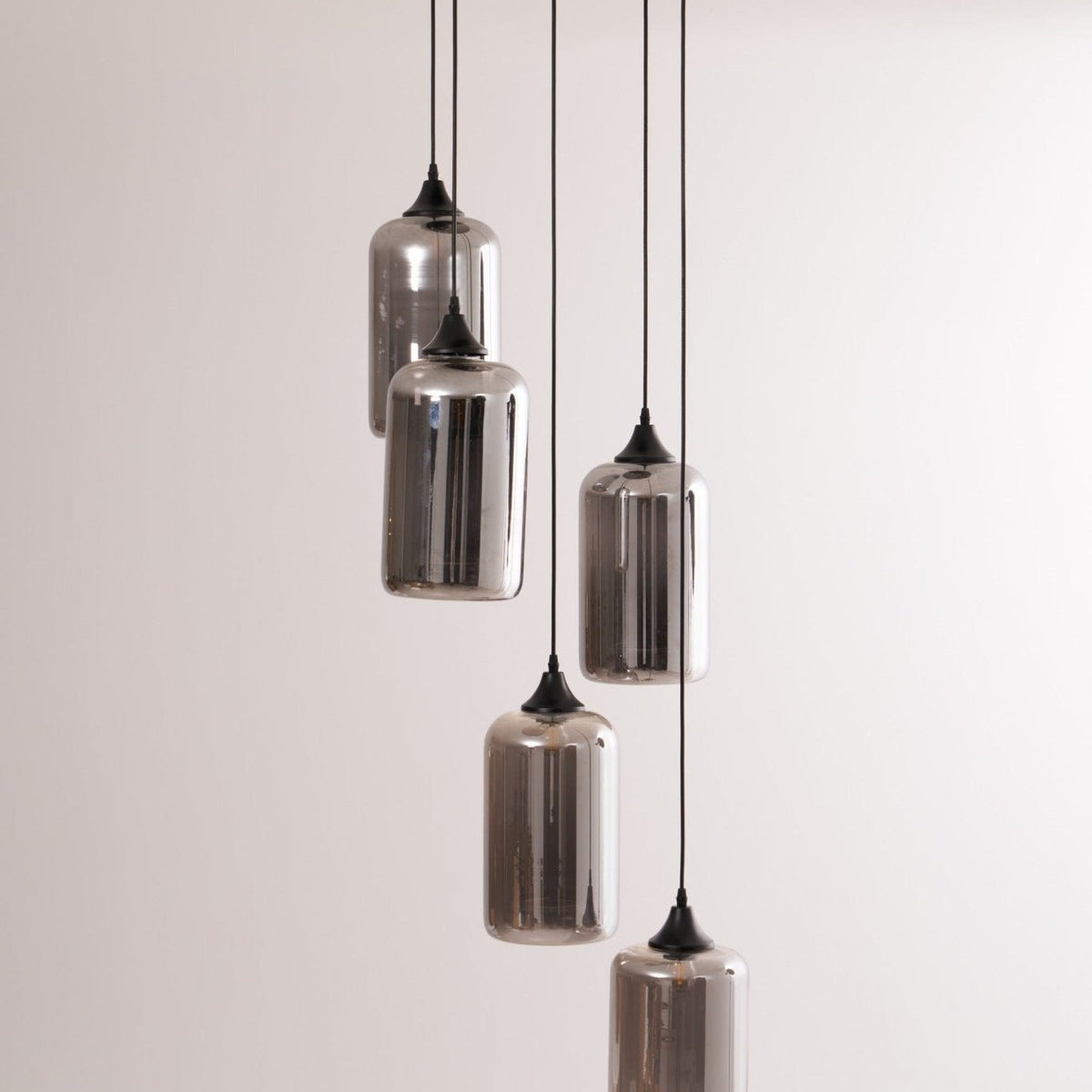 Gabrielle Minimalist Bottle Glass Pendant Light Smoke Gray