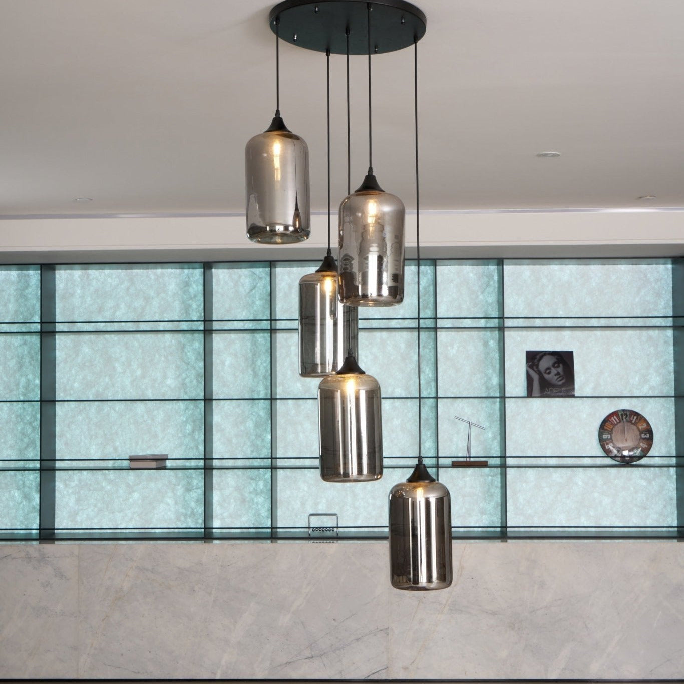 Gabrielle Minimalist Bottle Glass Pendant Light Smoke Gray