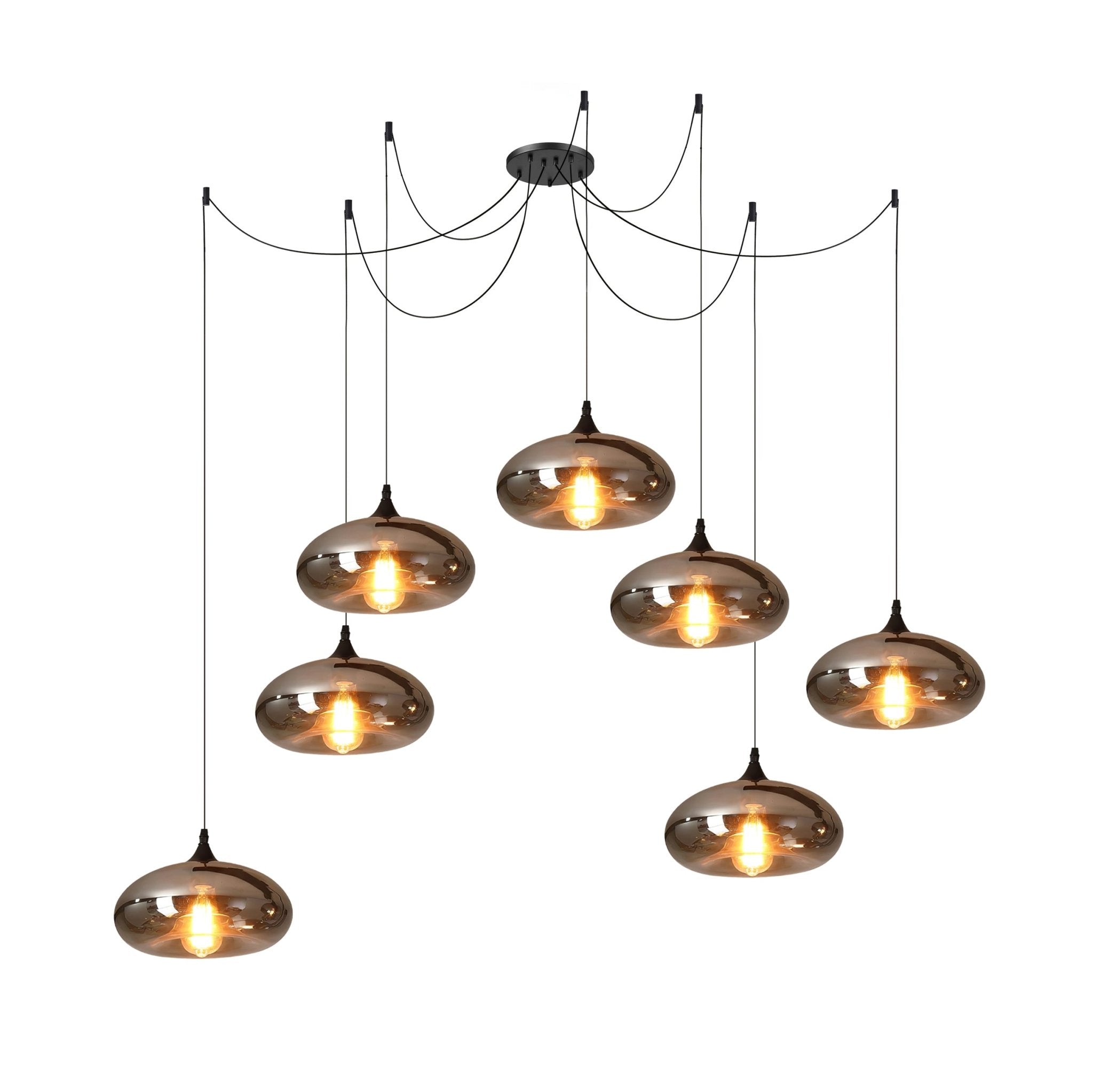 Gabrielle Minimalist Bottle Glass Pendant Light Smoke Gray