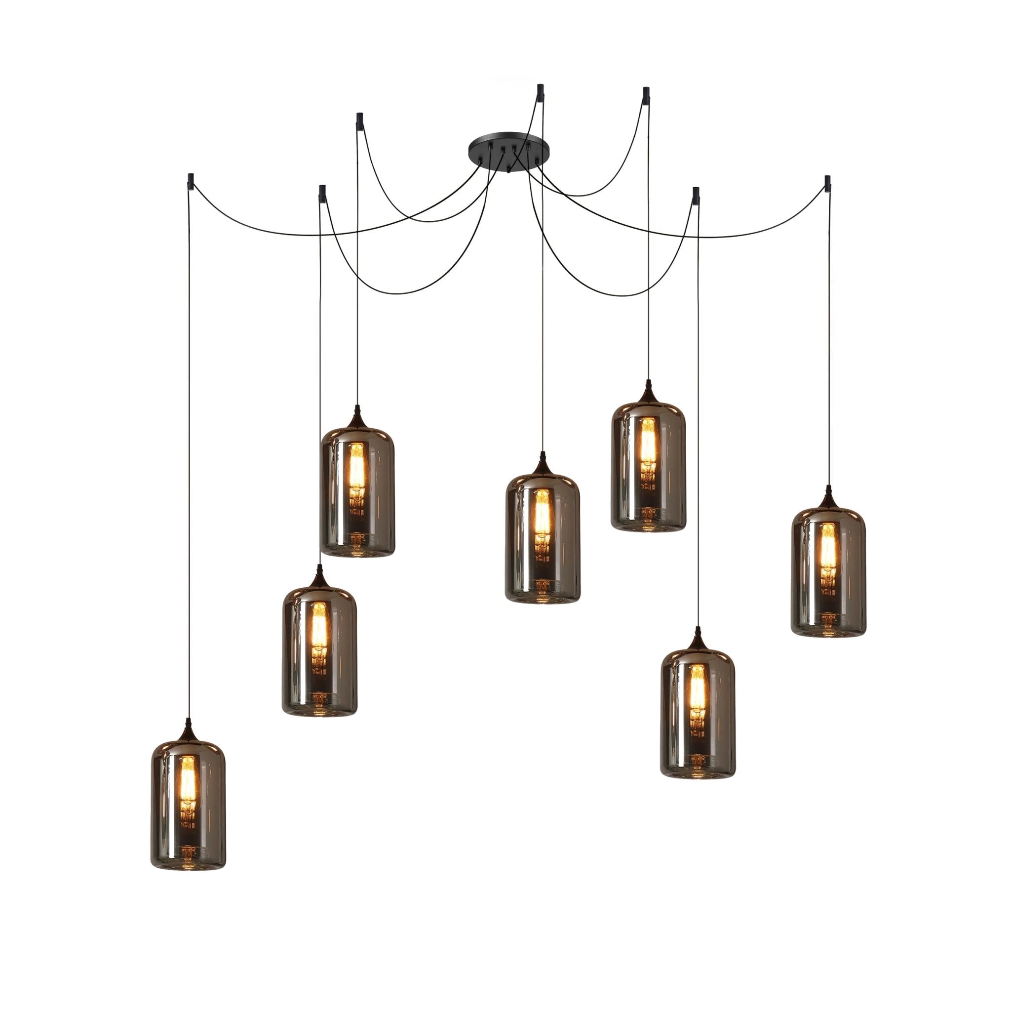 Gabrielle Minimalist Bottle Glass Pendant Light Smoke Gray
