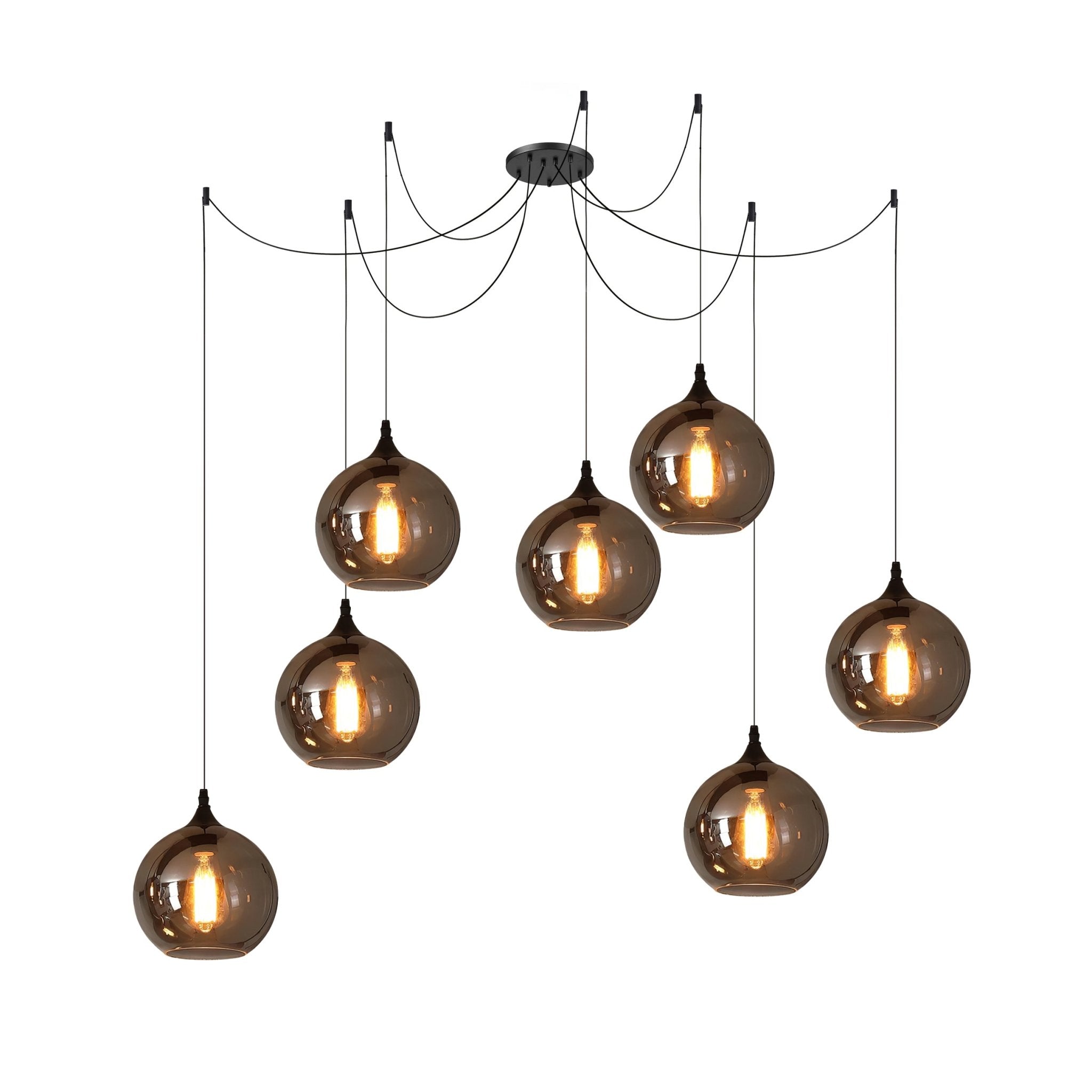 Gabrielle Minimalist Bottle Glass Pendant Light Smoke Gray
