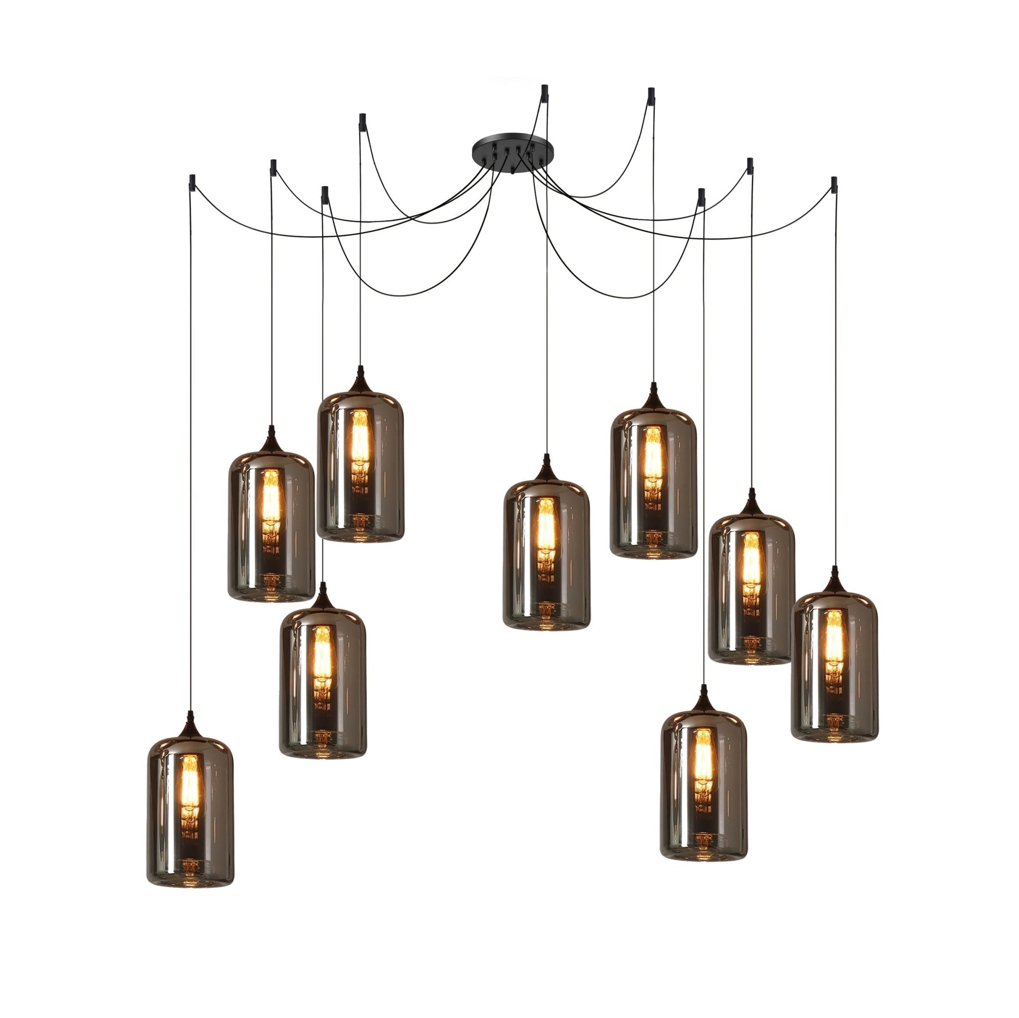 Gabrielle Minimalist Bottle Glass Pendant Light Smoke Gray