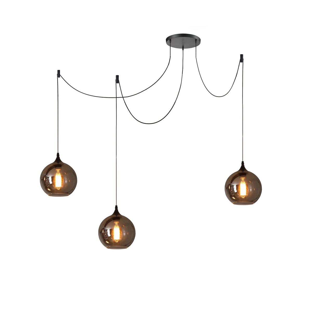 Gabrielle Minimalist Bottle Glass Pendant Light Smoke Gray