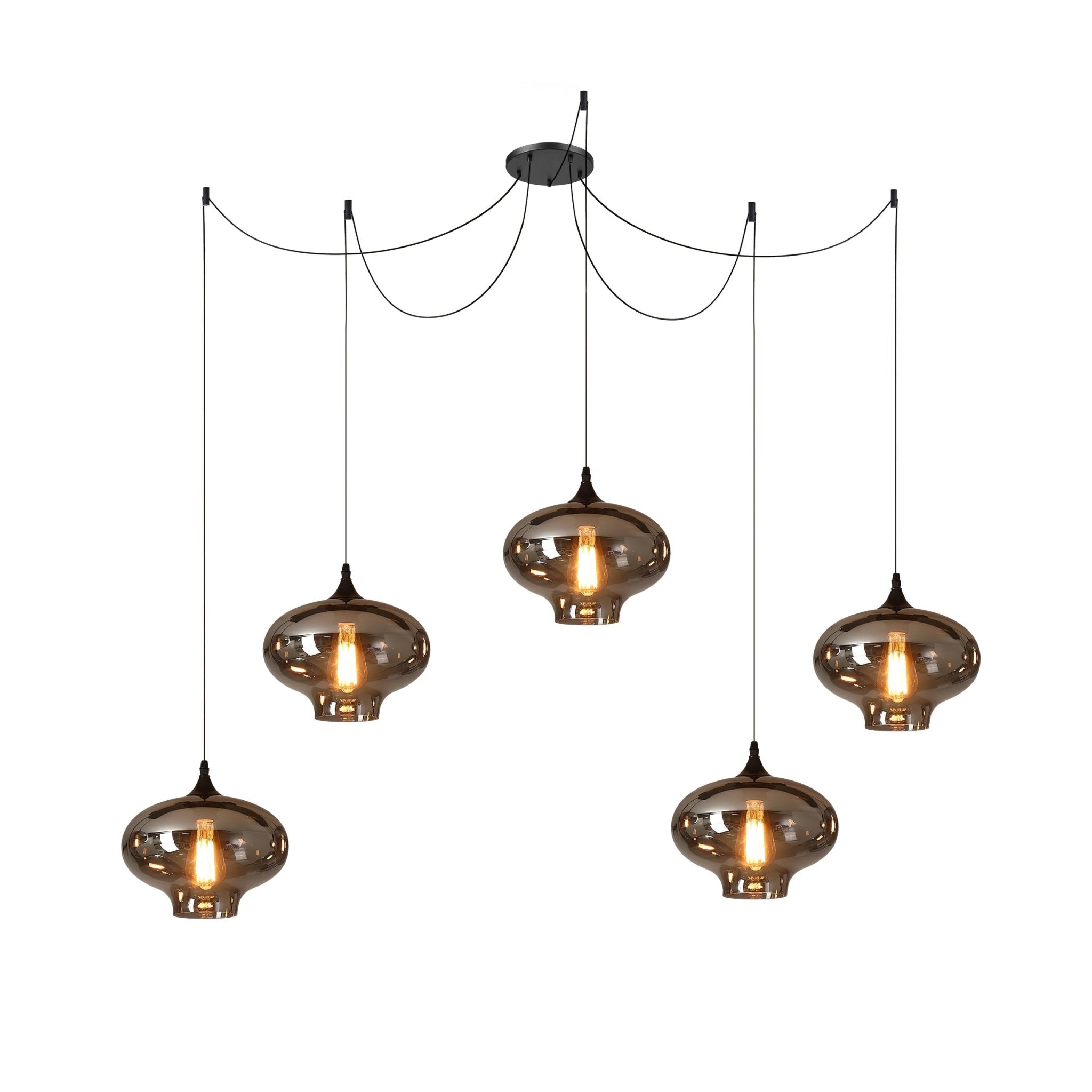Gabrielle Minimalist Bottle Glass Pendant Light Smoke Gray
