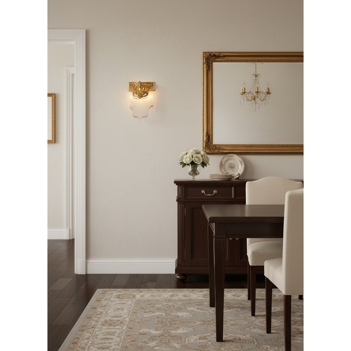 Bow Tie Gold Crystal Fringe Wall Sconce